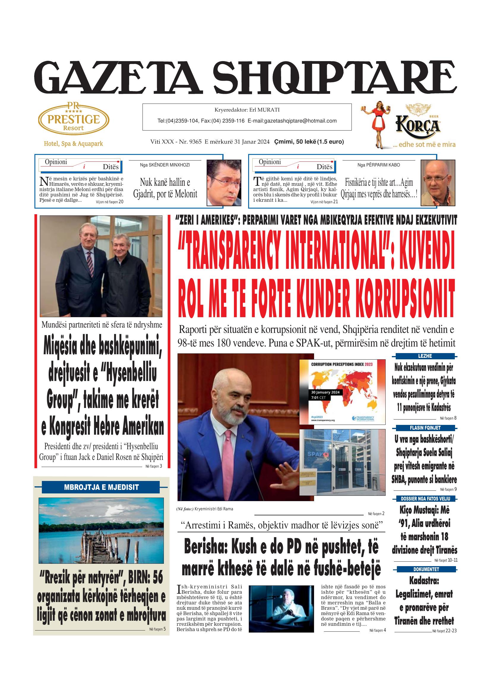 Gazeta Shqiptare 2024-01-31