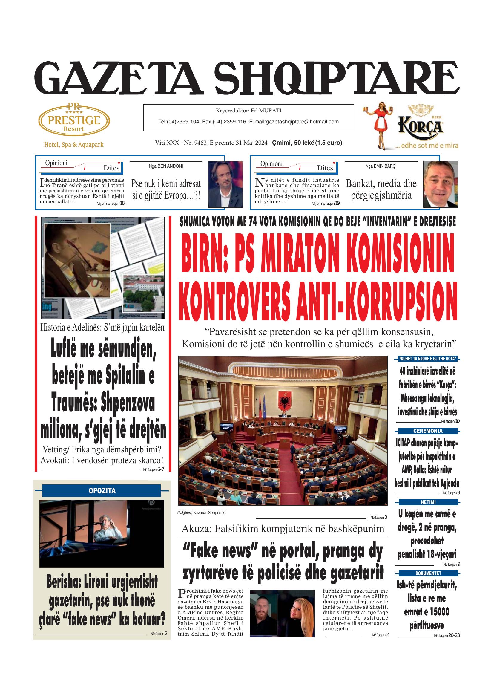 Gazeta Shqiptare 2024-05-31