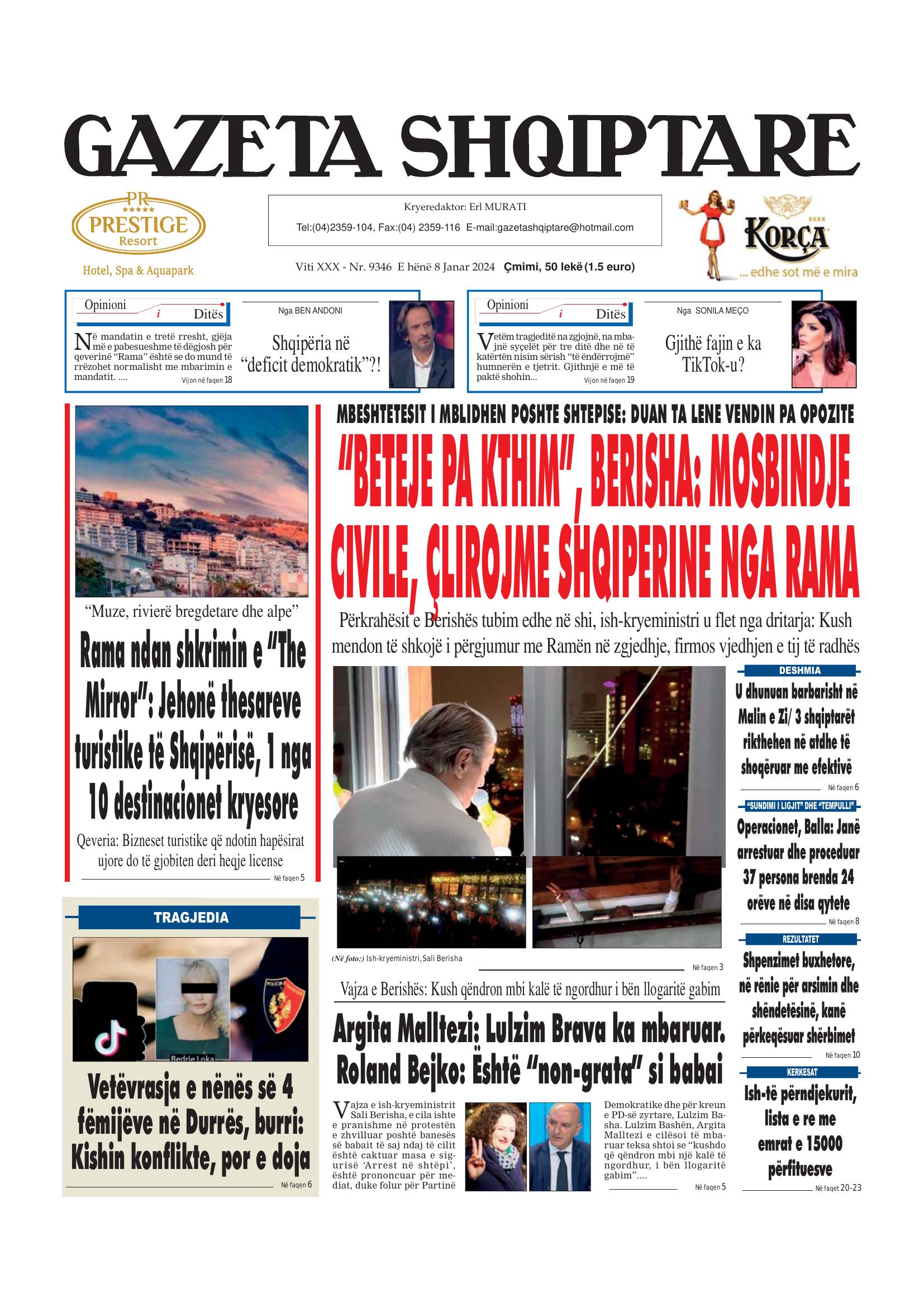 Gazeta Shqiptare 2024-01-08