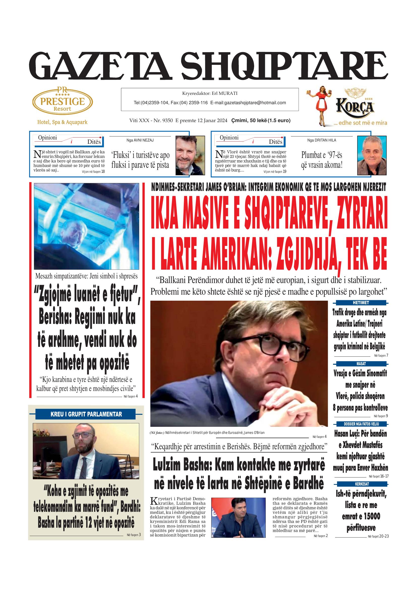 Gazeta Shqiptare 2024-01-12