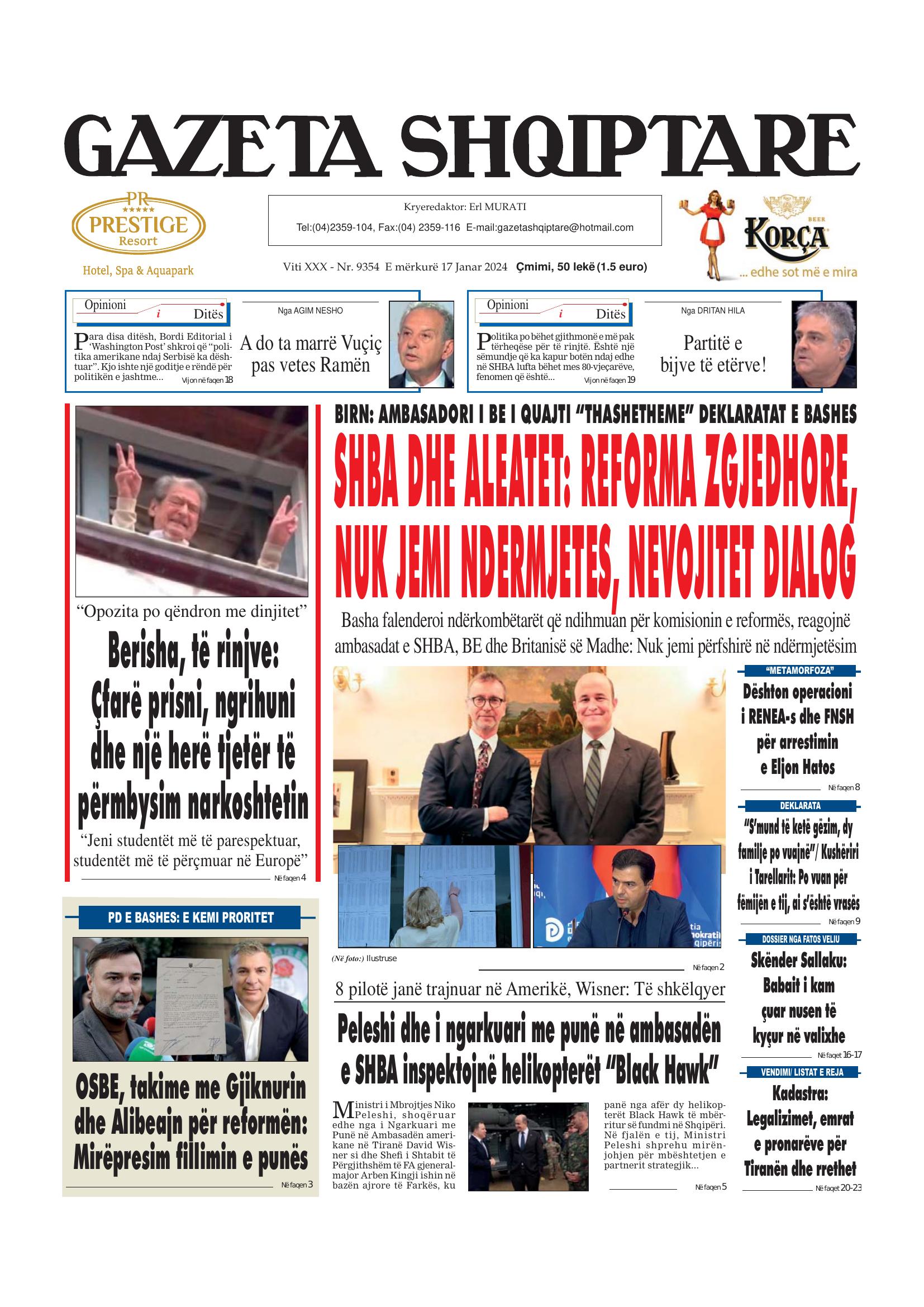 Gazeta Shqiptare 2024-01-17
