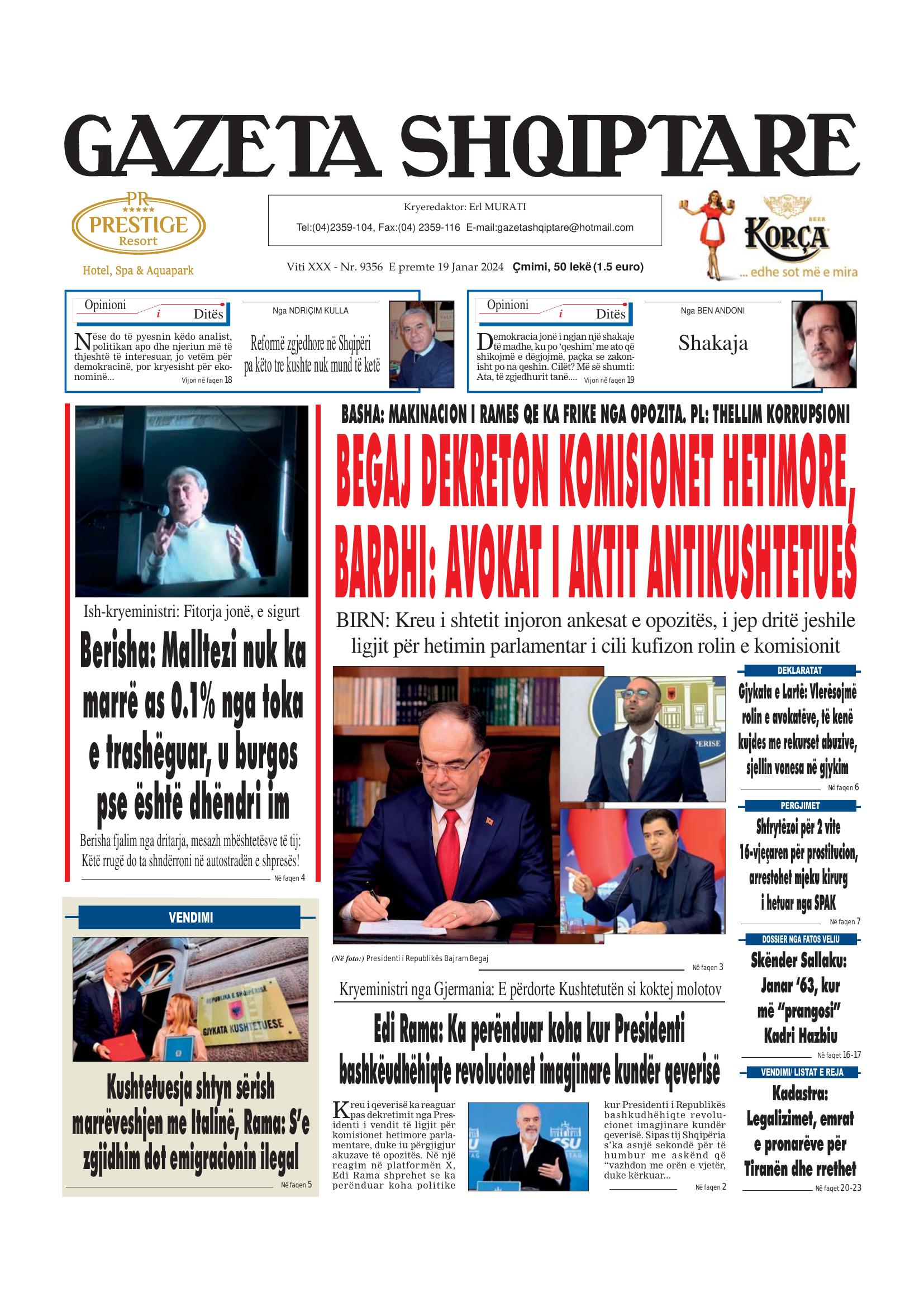 Gazeta Shqiptare 2024-01-19