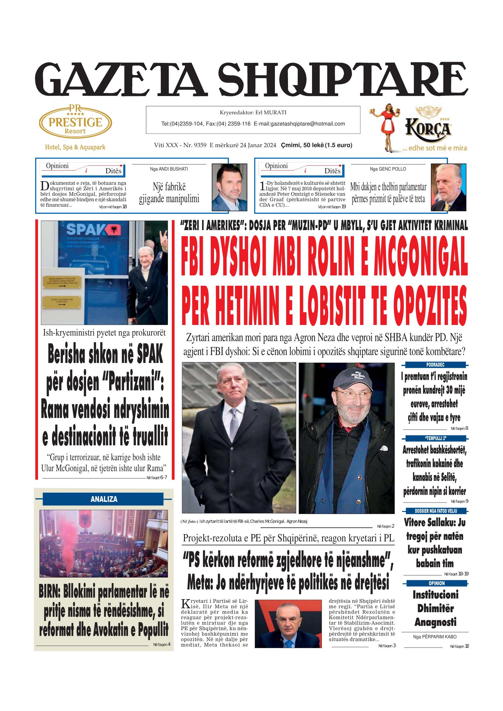 Gazeta Shqiptare 2024-01-24