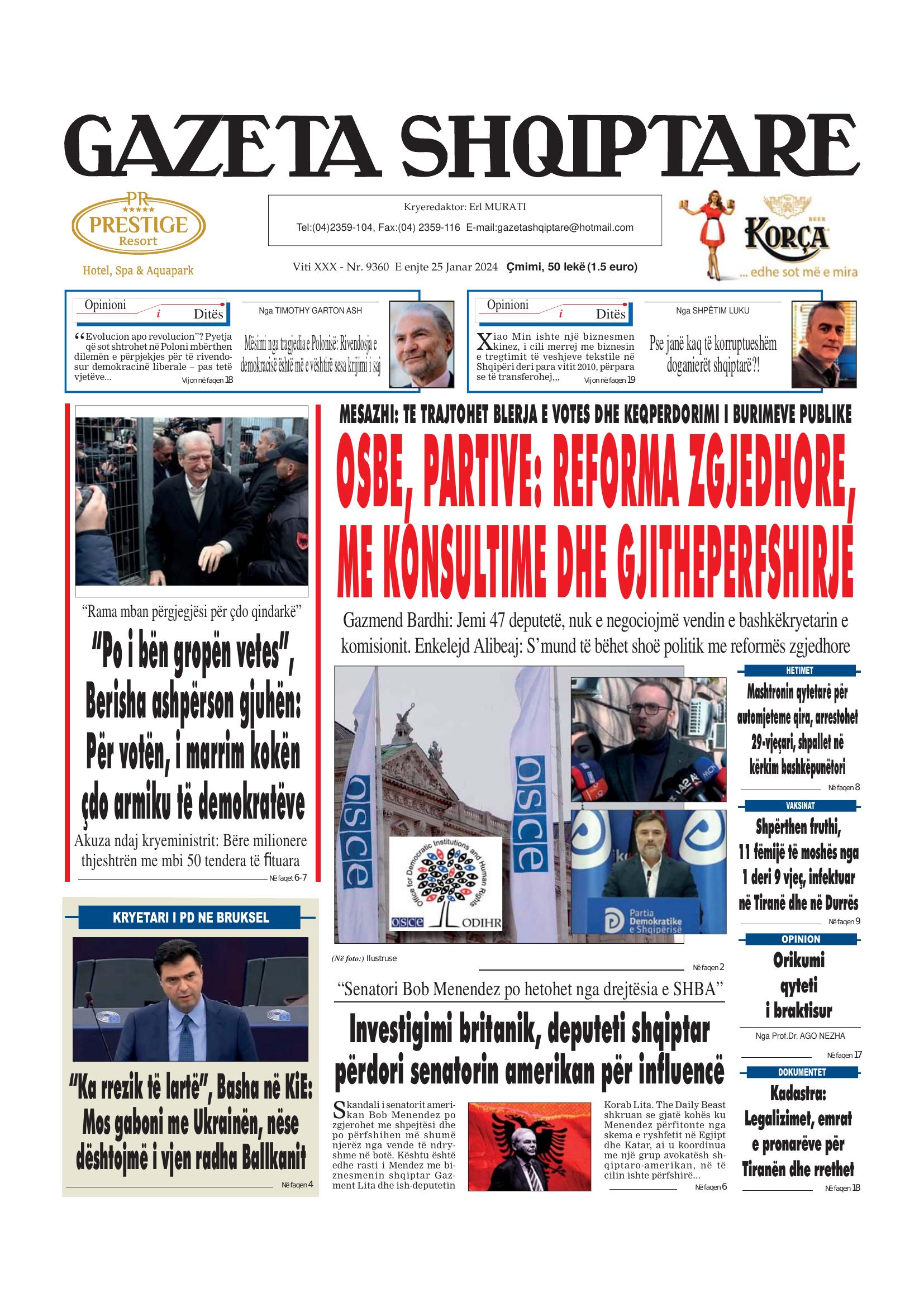 Gazeta Shqiptare 2024-01-25