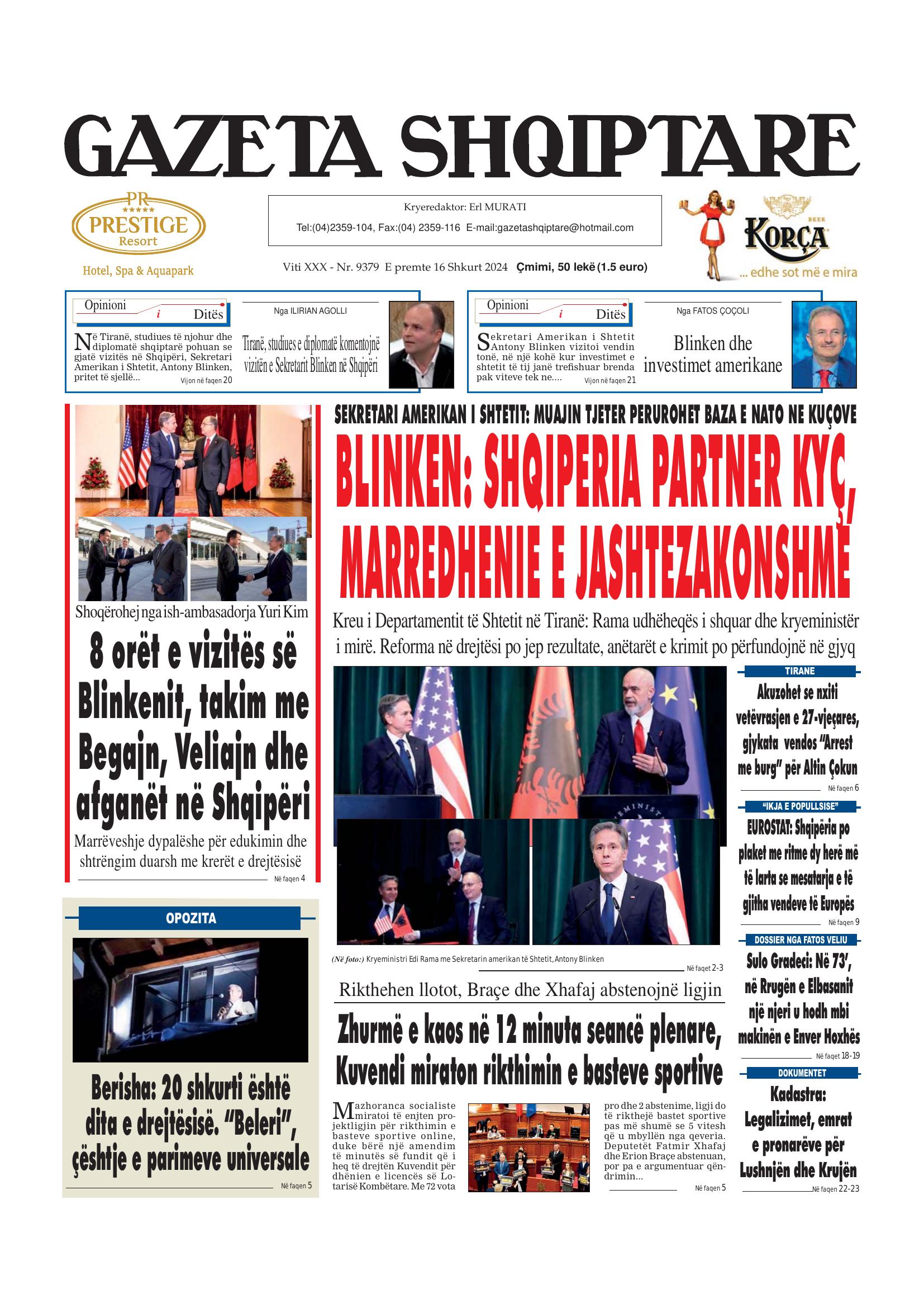 Gazeta Shqiptare 2024-02-16