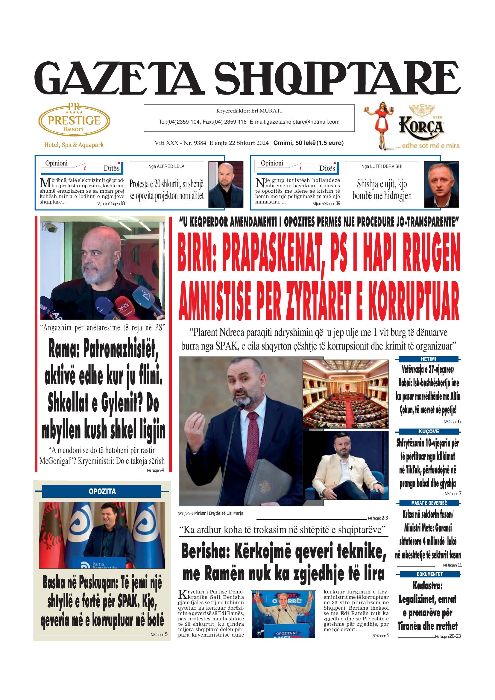 Gazeta Shqiptare 2024-02-22