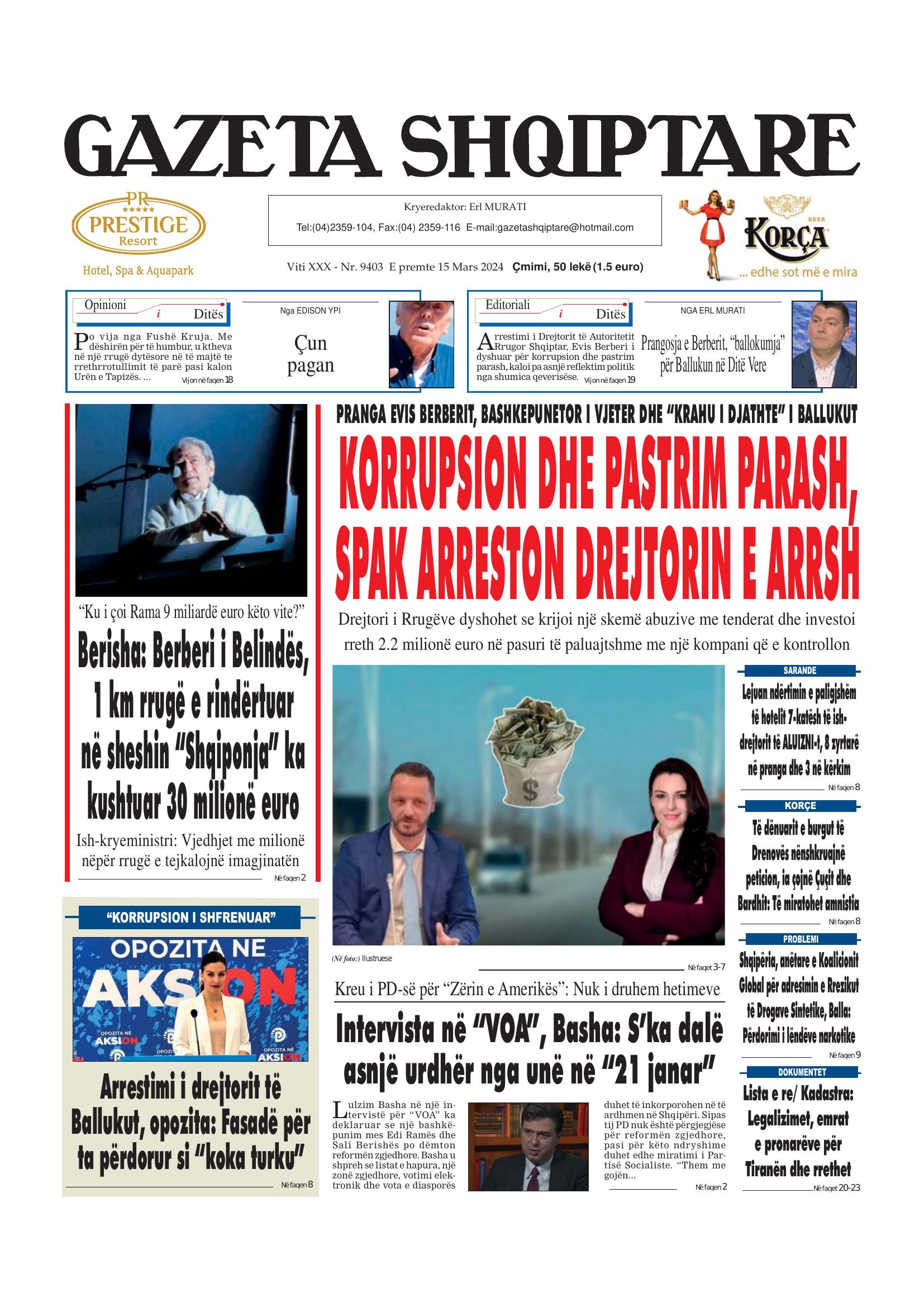 Gazeta Shqiptare 2024-03-15
