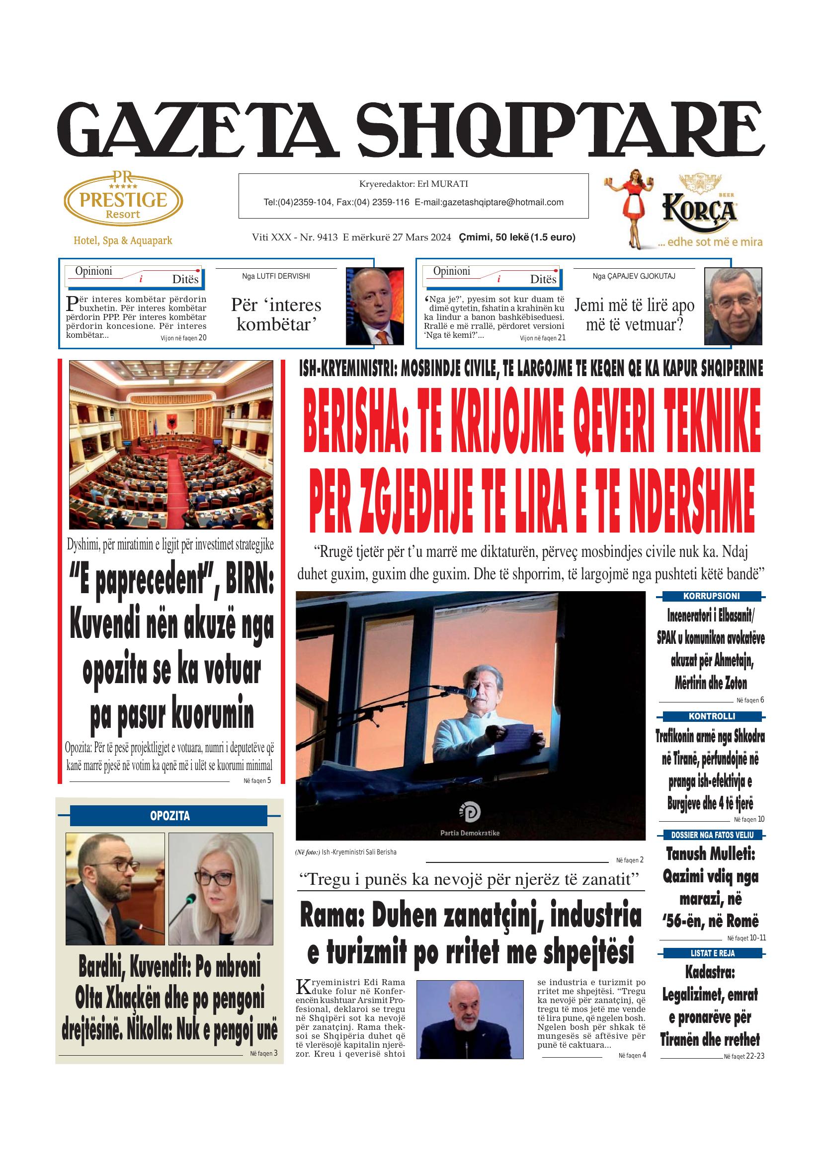 Gazeta Shqiptare 2024-03-27