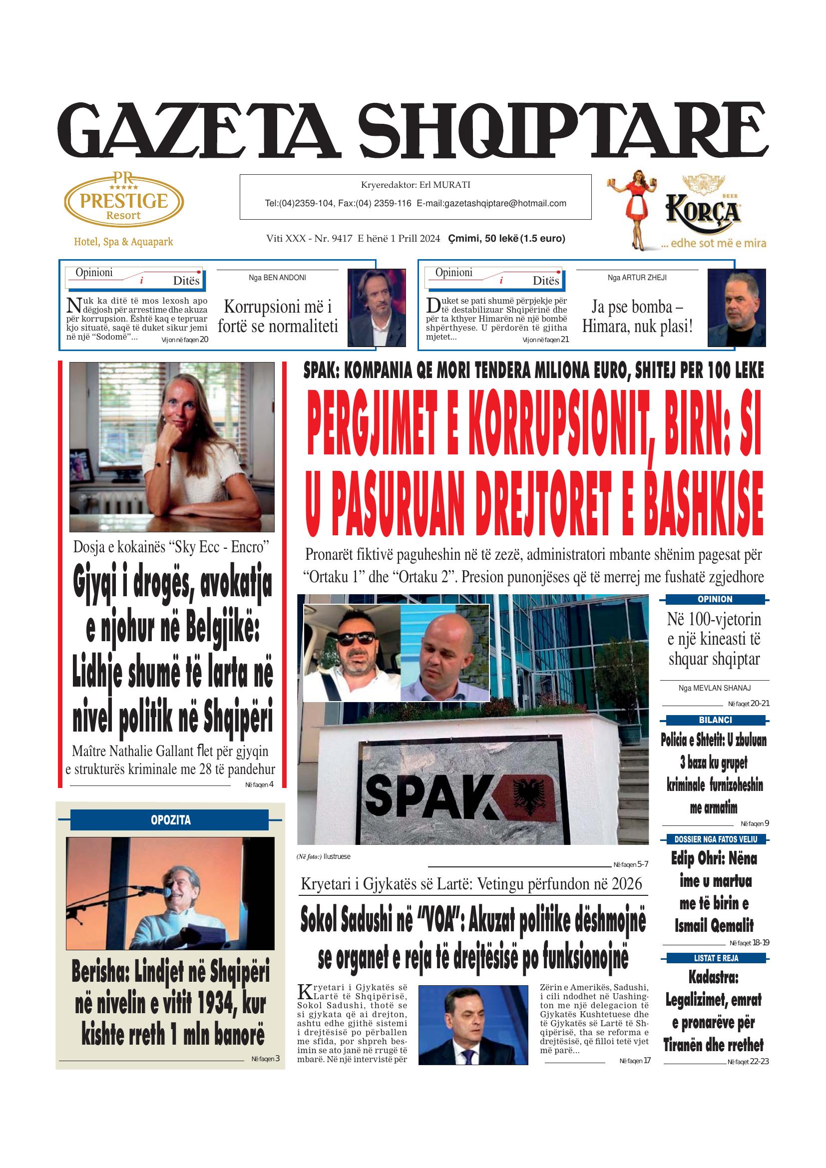 Gazeta Shqiptare 2024-04-01