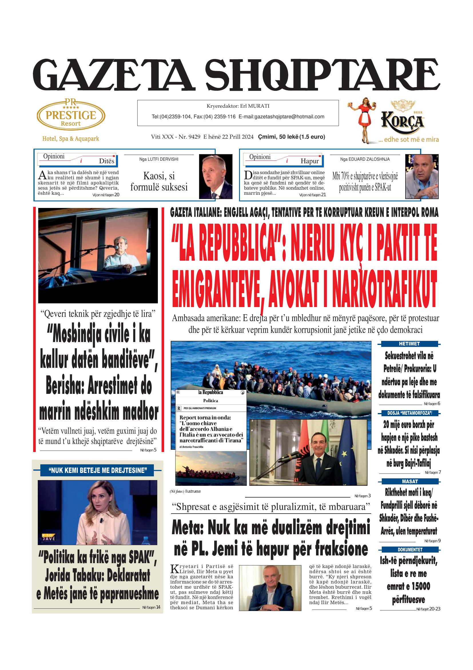 Gazeta Shqiptare 2024-04-22
