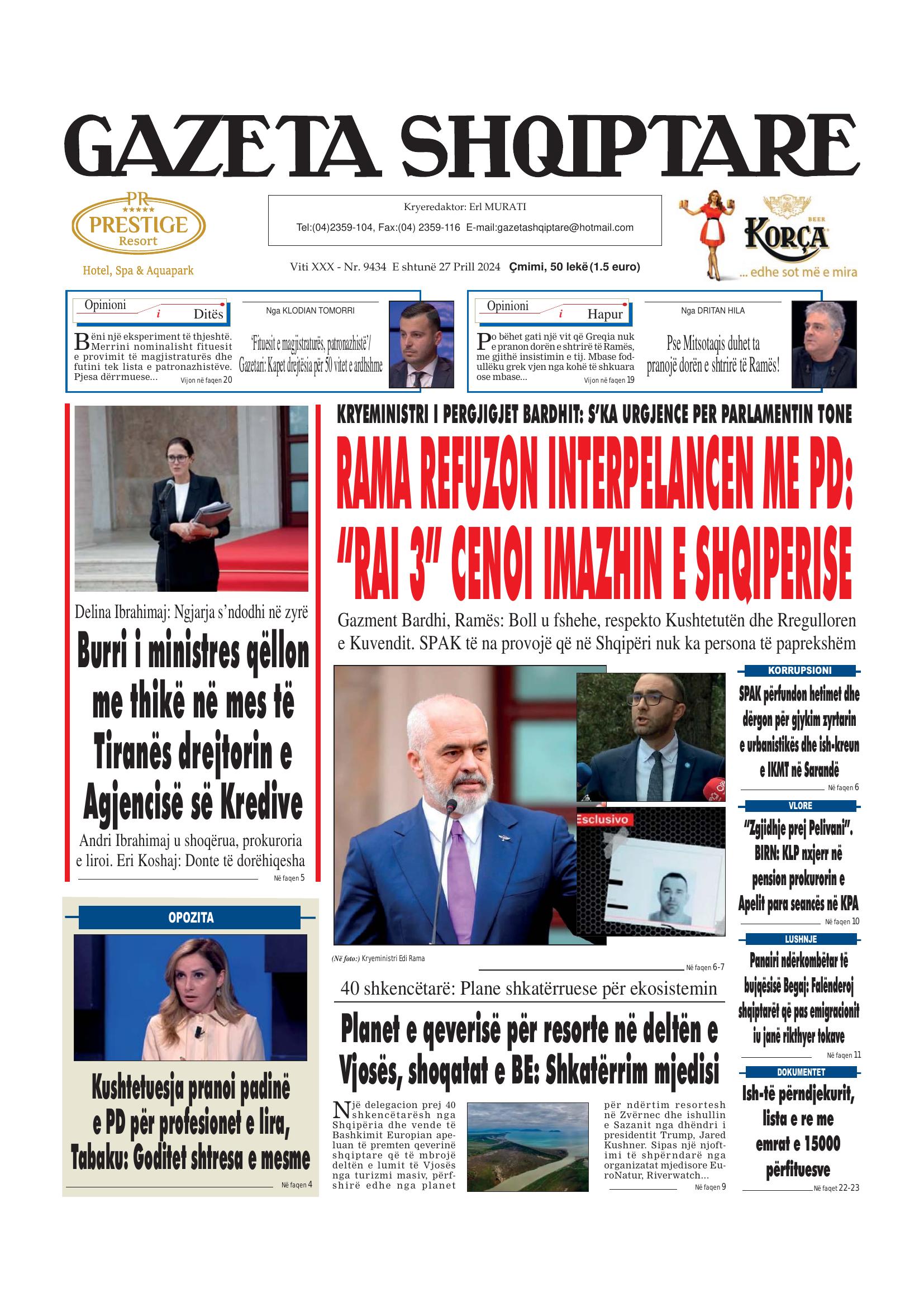 Gazeta Shqiptare 2024-04-27