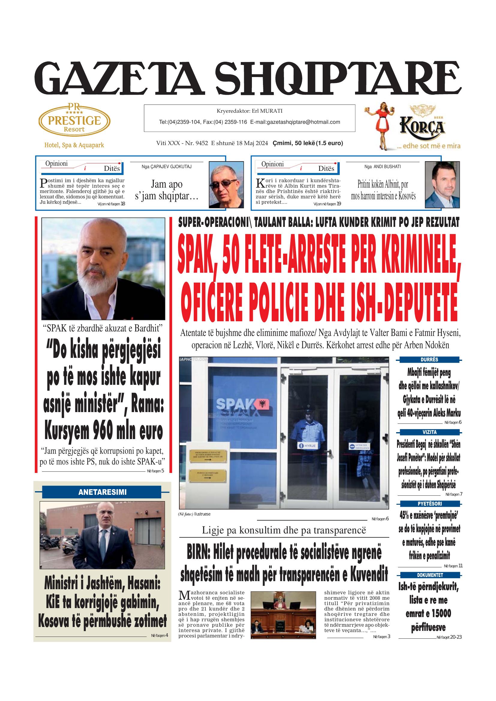 Gazeta Shqiptare 2024-05-18