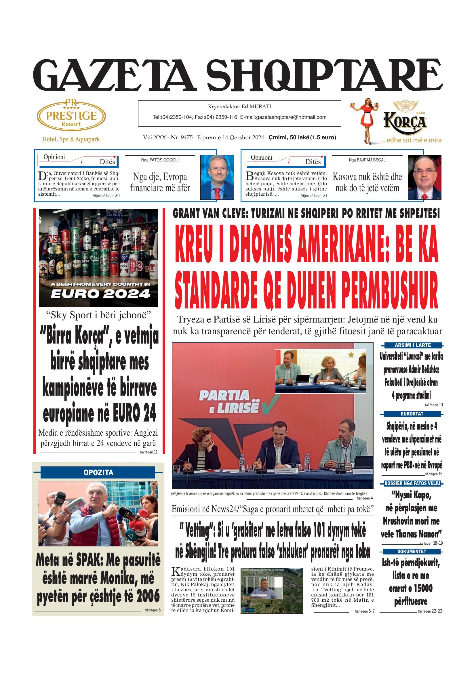 Gazeta Shqiptare 2024-06-14