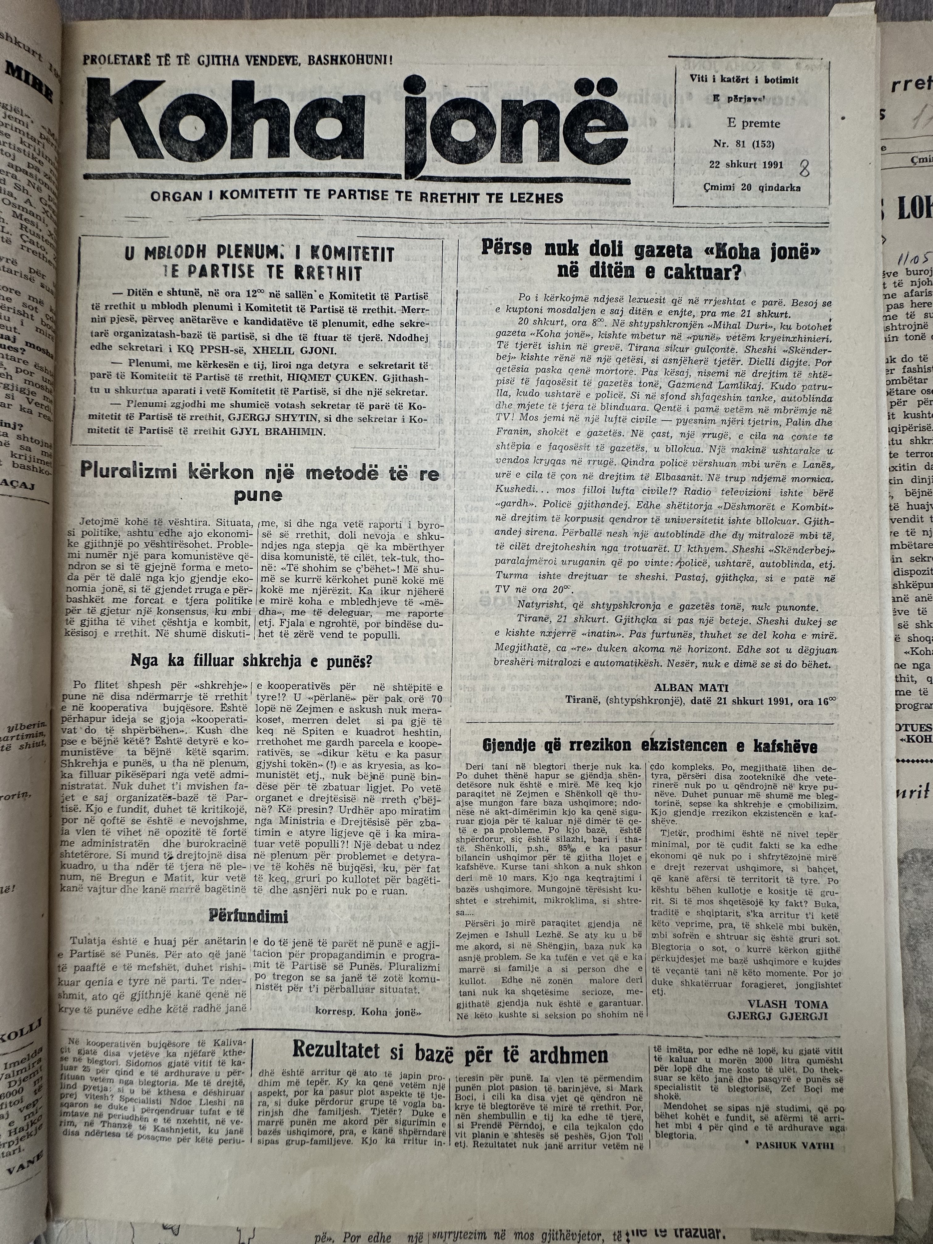 Koha Jonë 1991-02-22