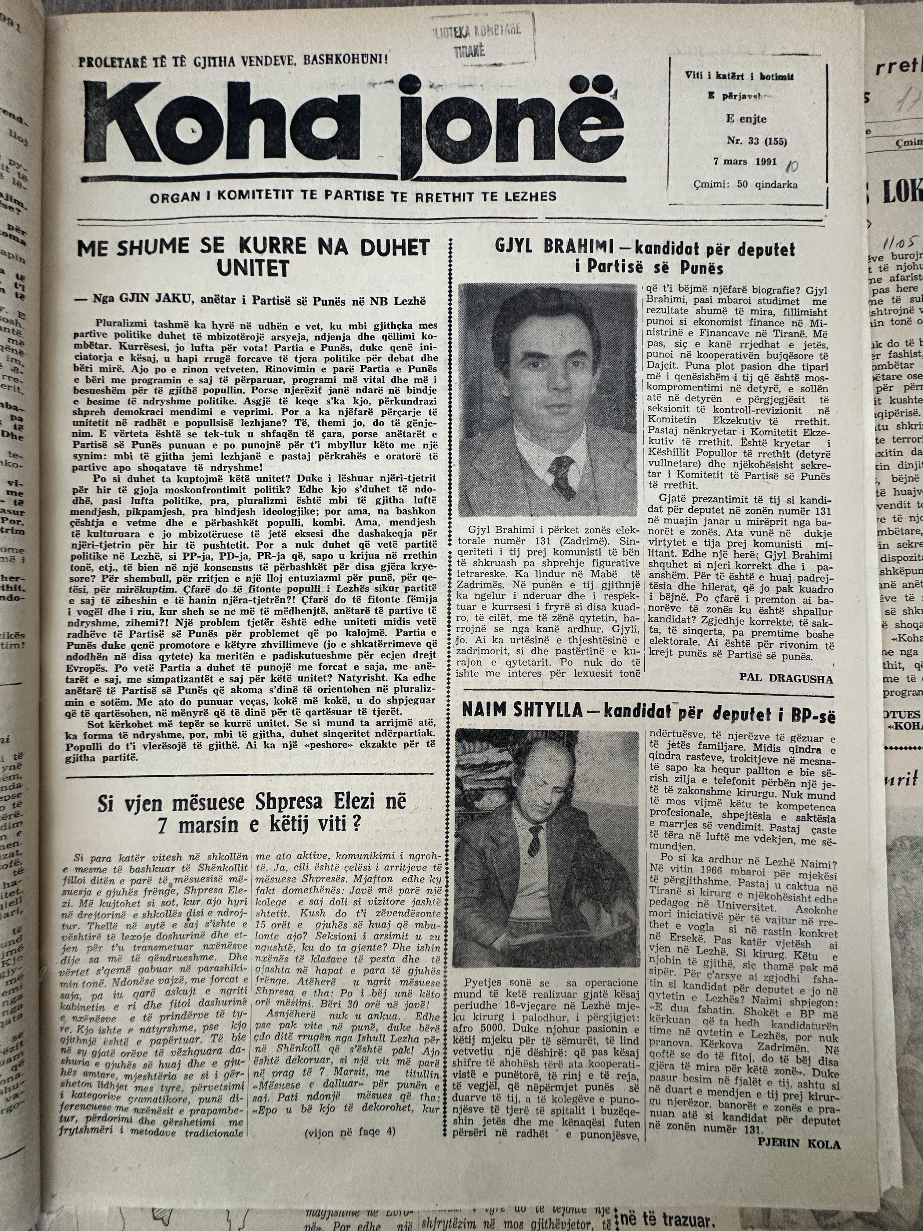 Koha Jonë 1991-03-07