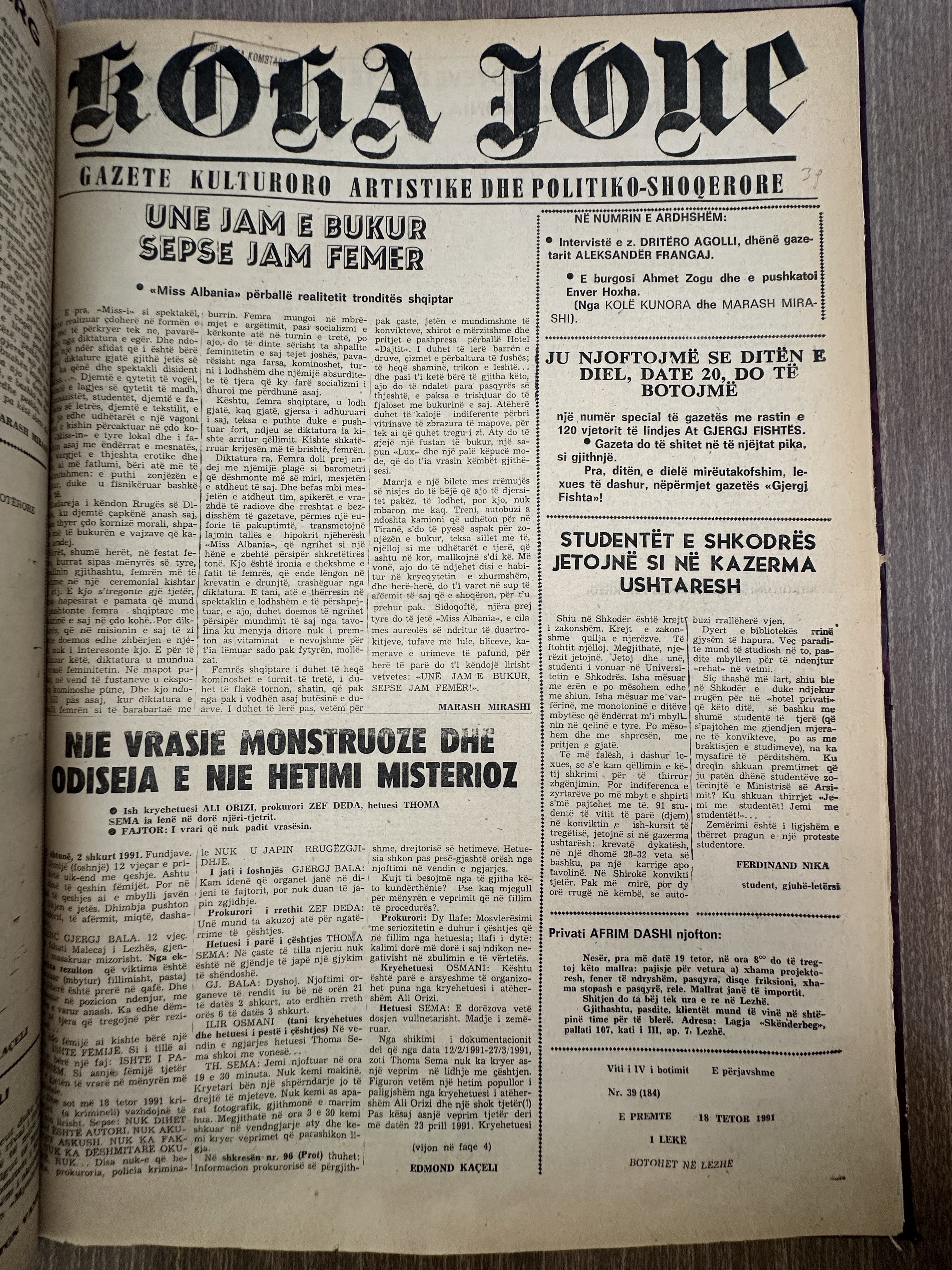 Koha Jonë 1991-10-18