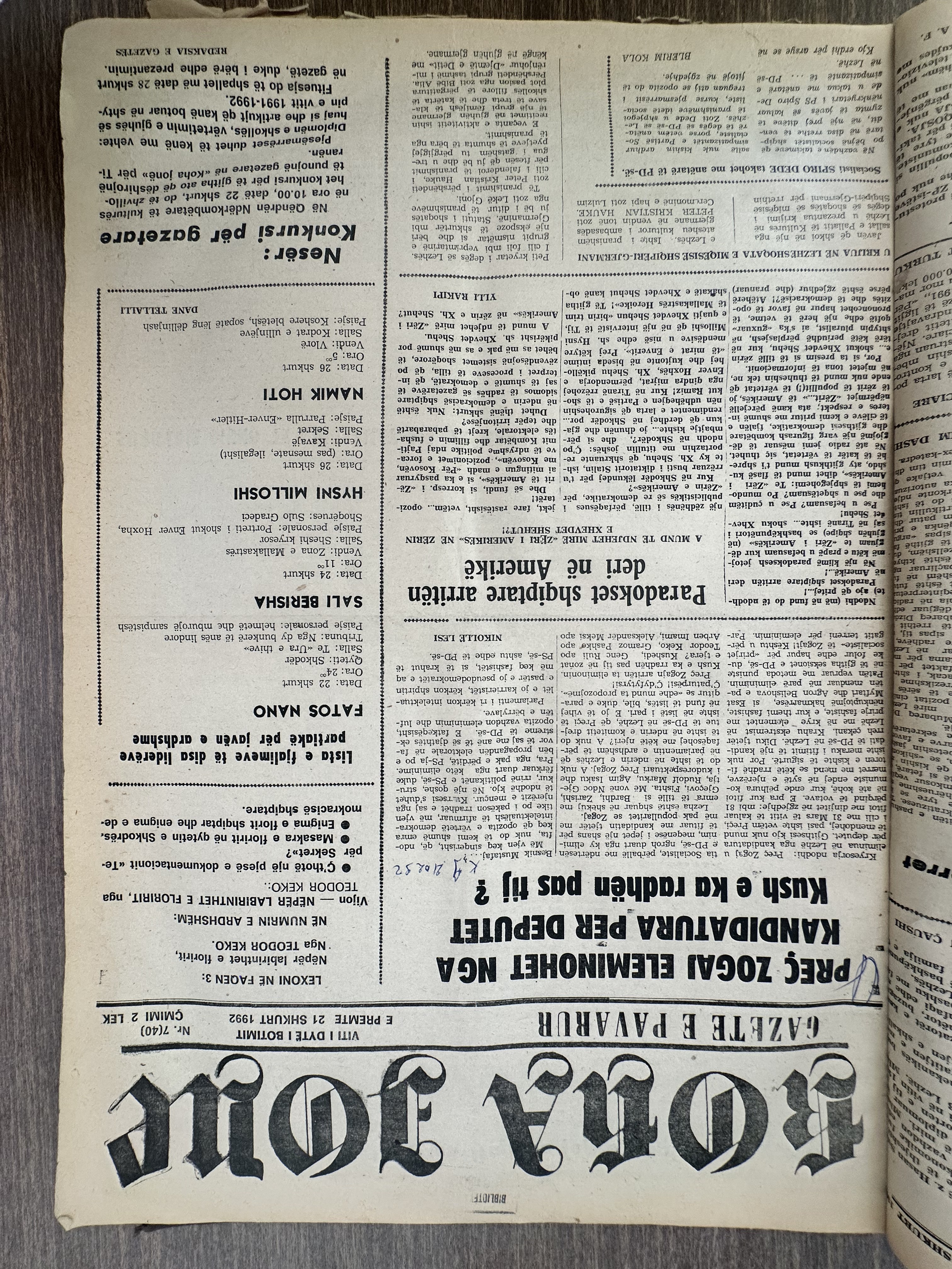 Koha Jonë 1992-02-21