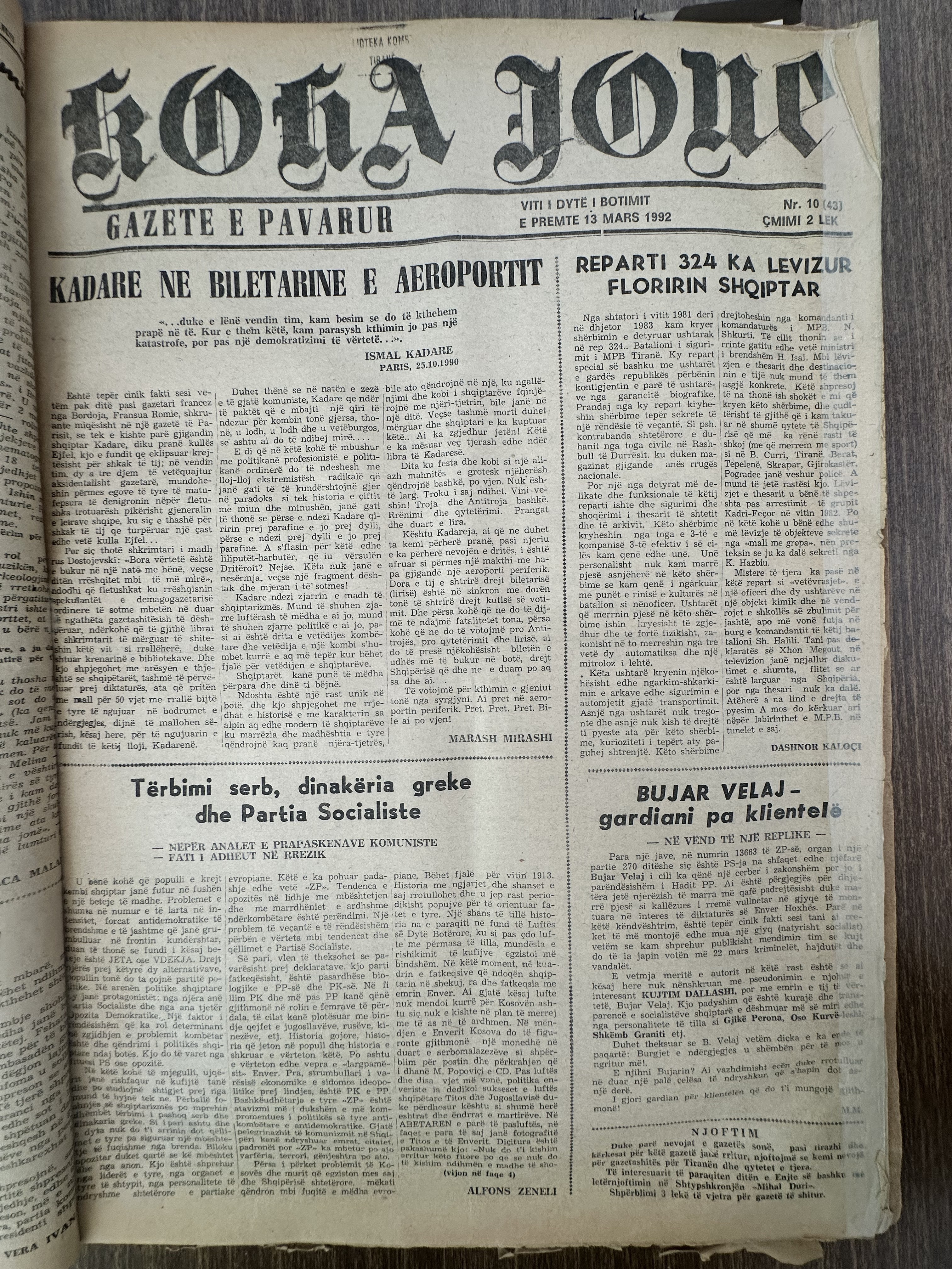 Koha Jonë 1992-03-13