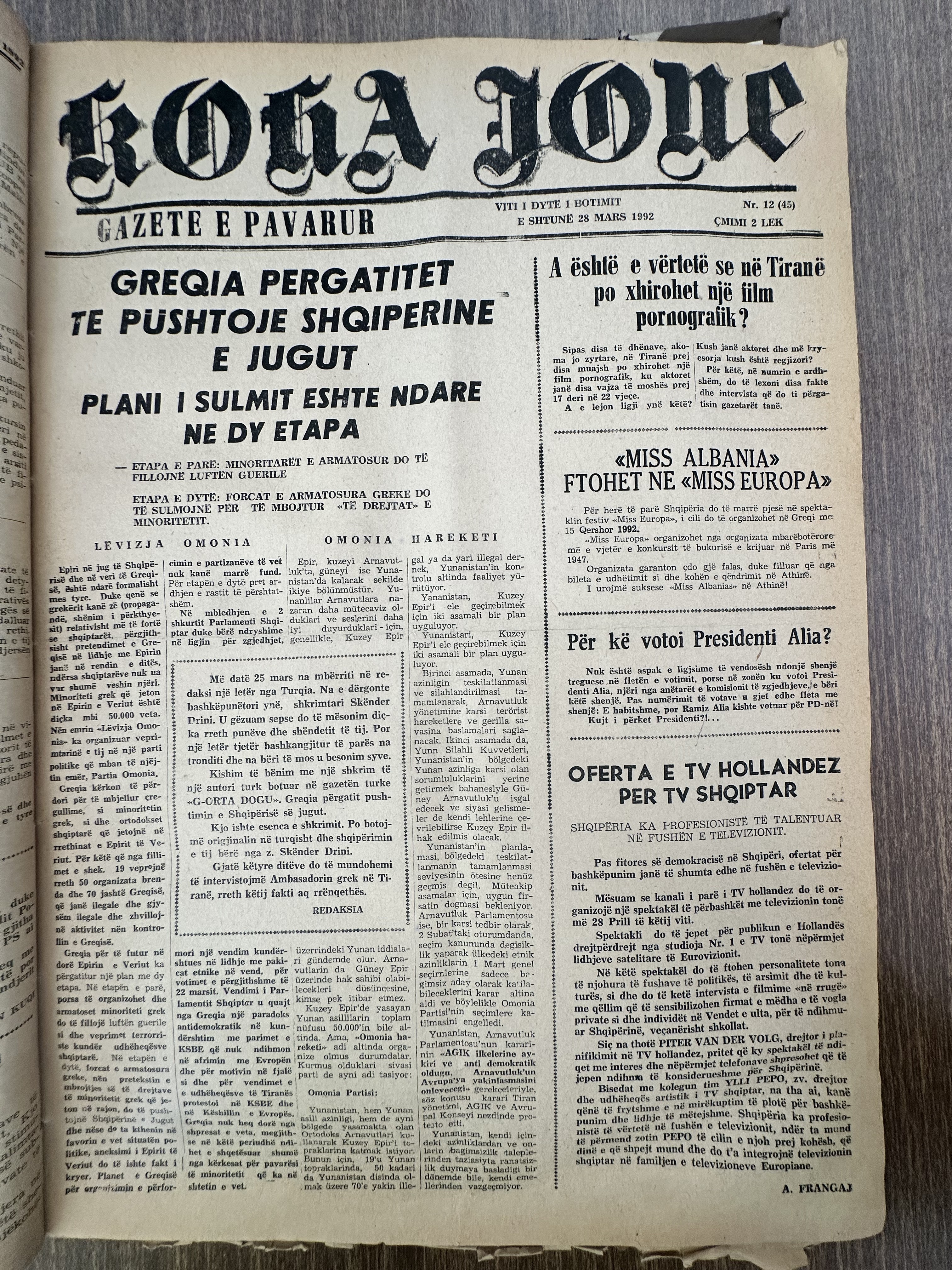 Koha Jonë 1992-03-28