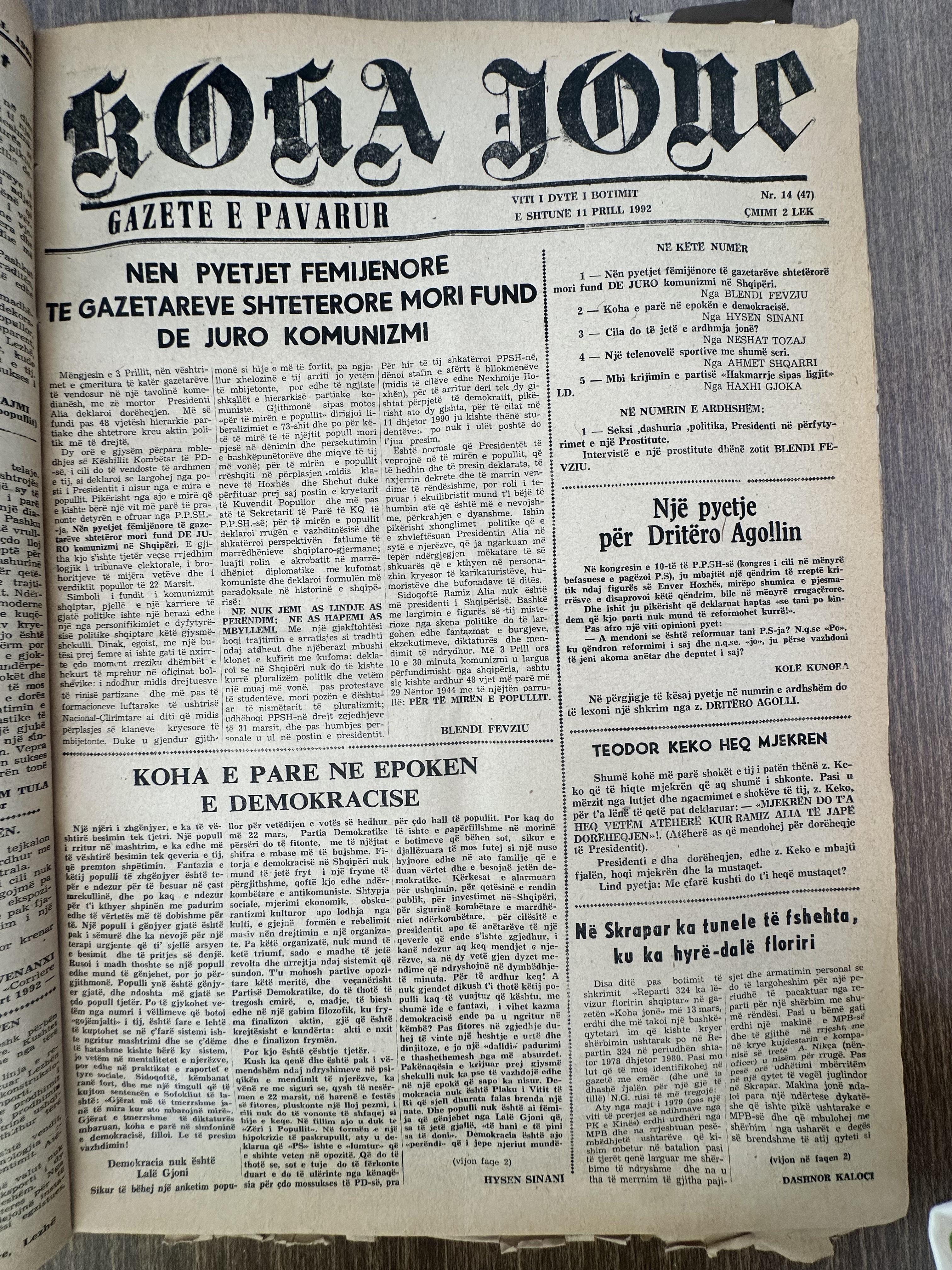 Koha Jonë 1992-04-11