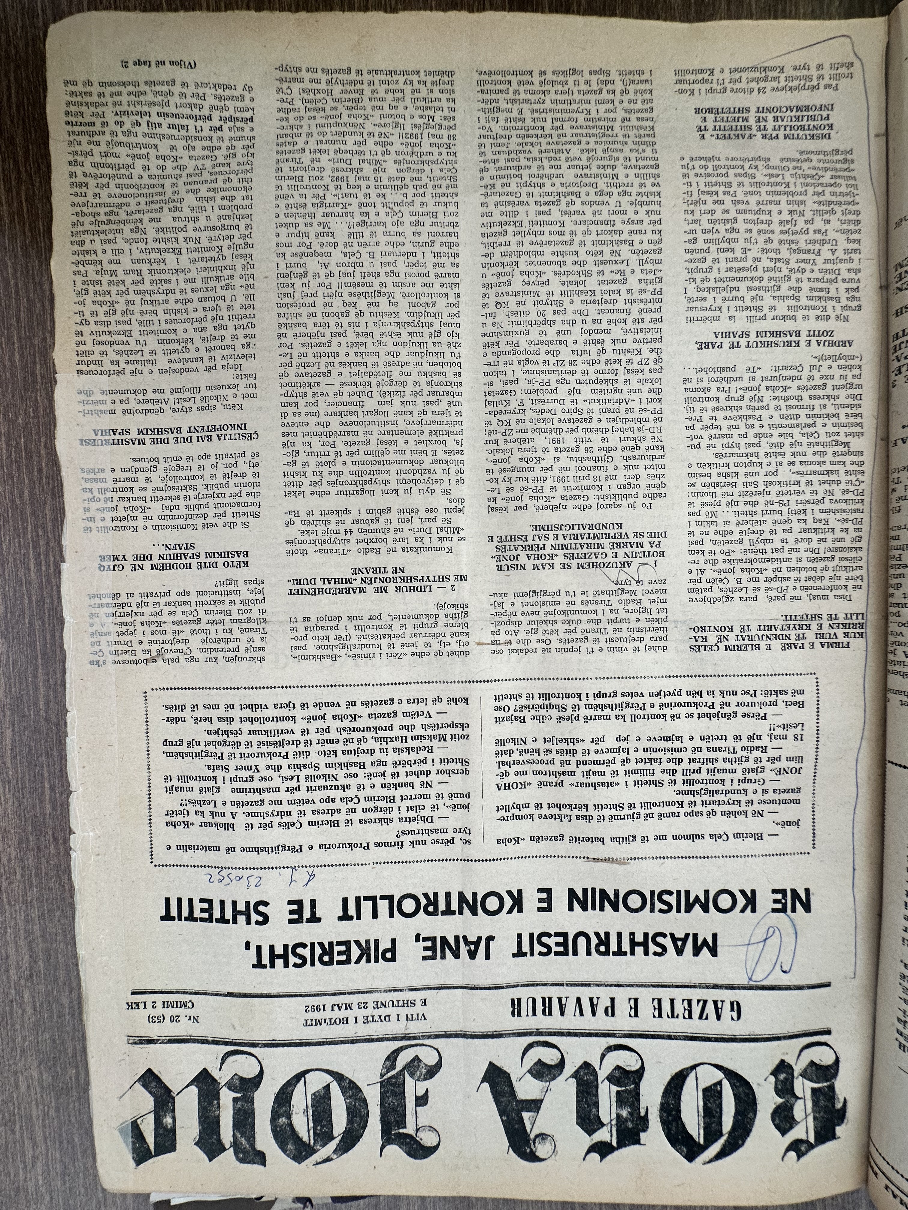 Koha Jonë 1992-05-23