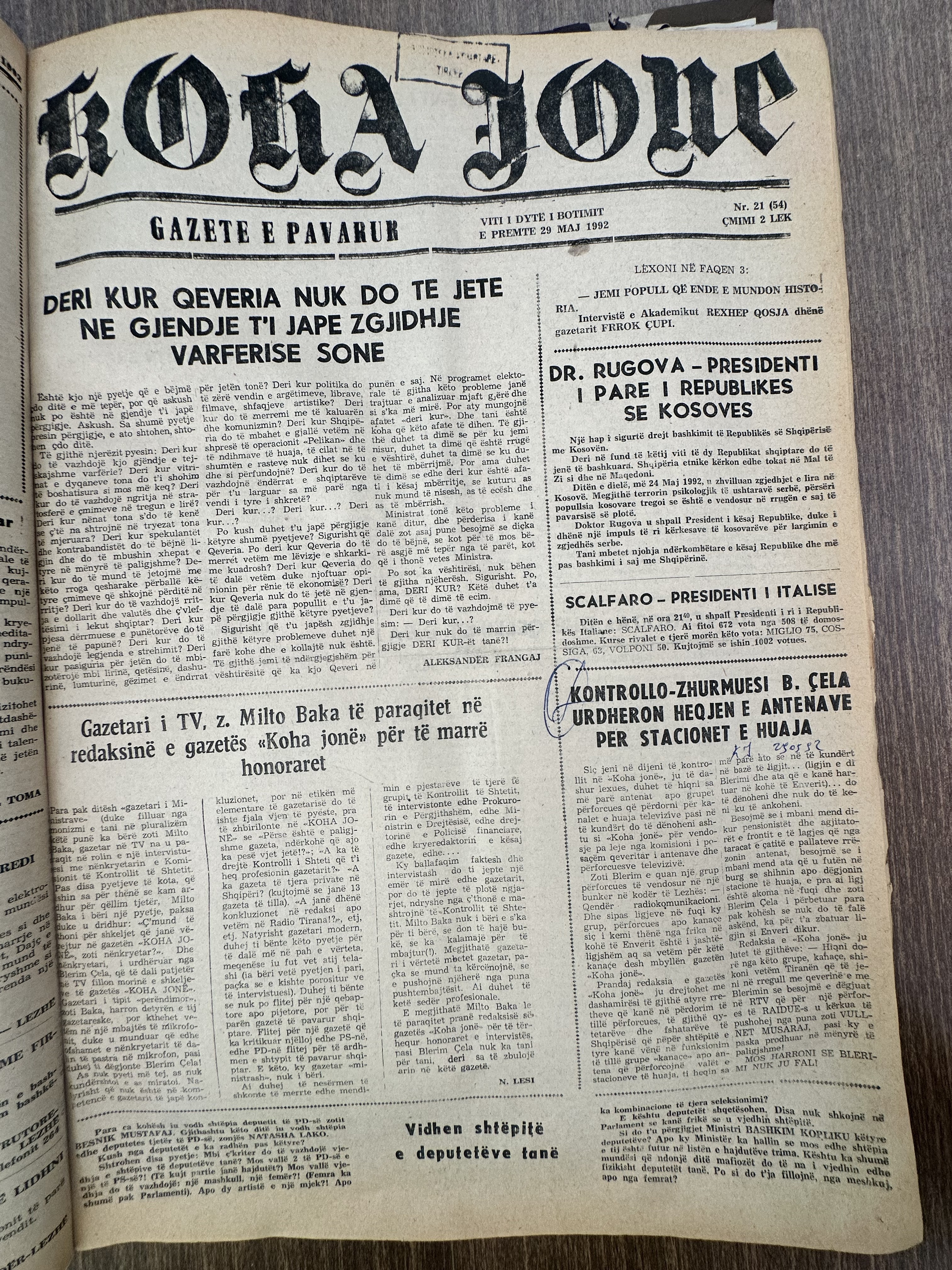 Koha Jonë 1992-05-29