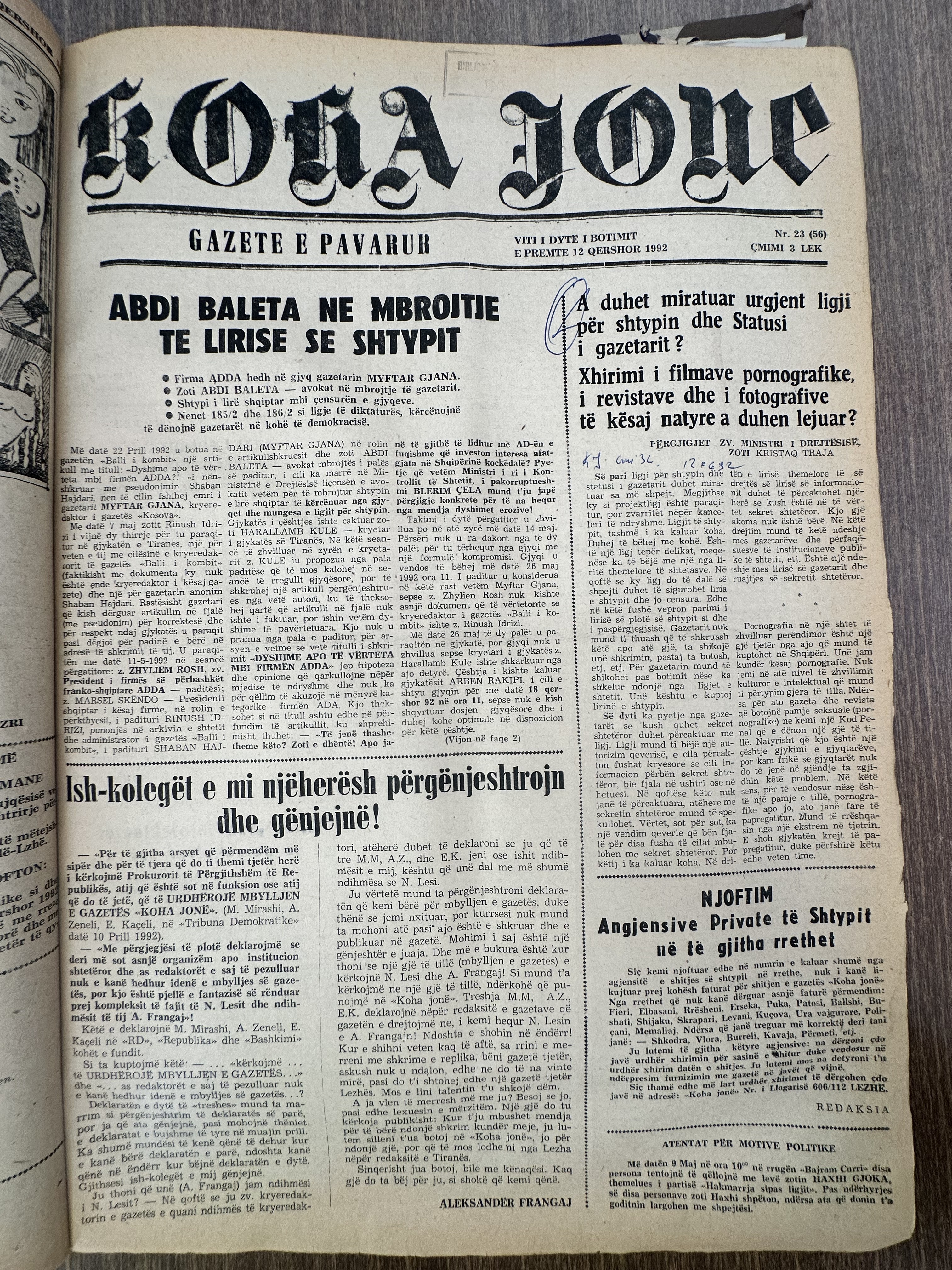 Koha Jonë 1992-06-12
