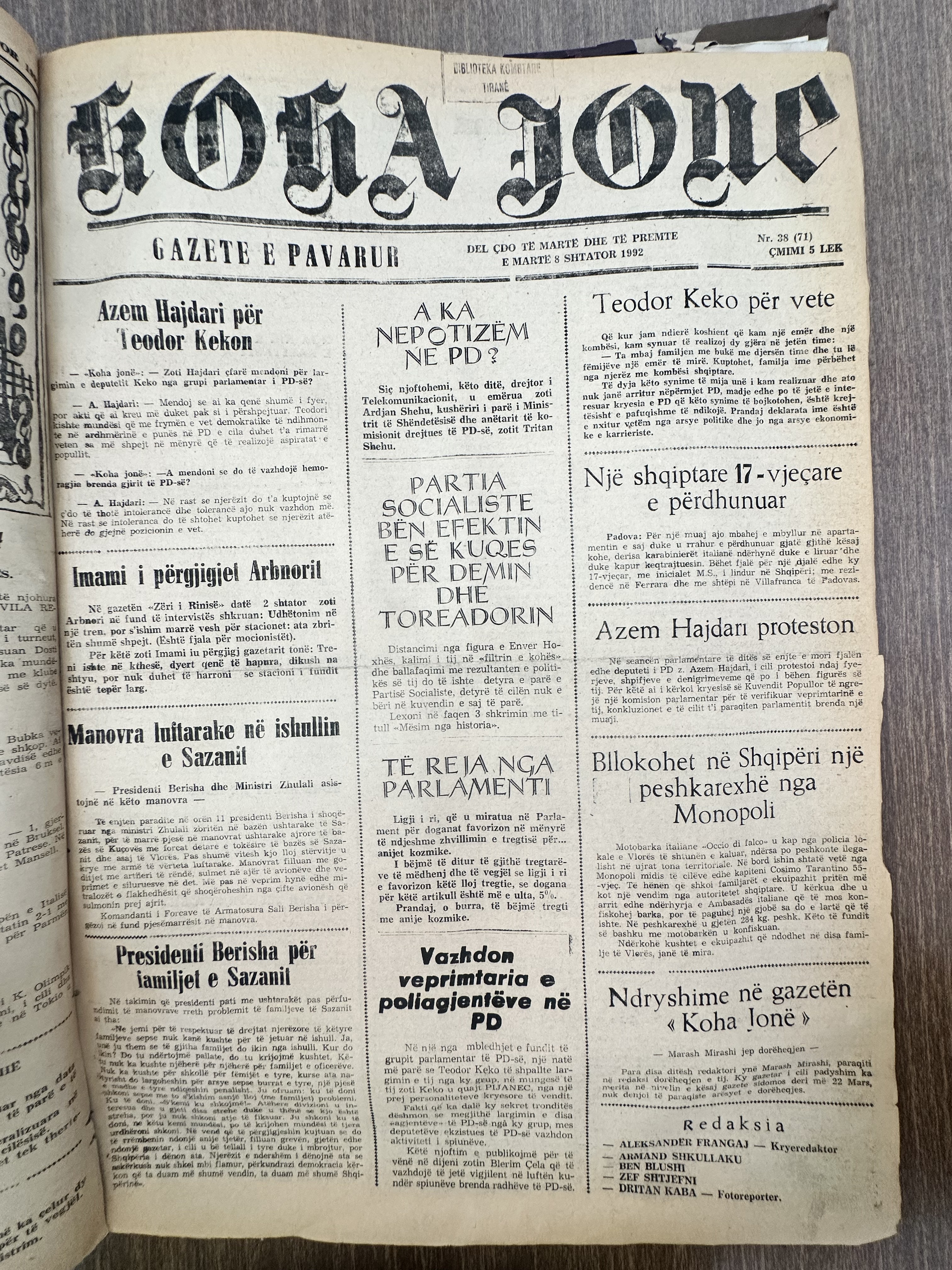 Koha Jonë 1992-09-08