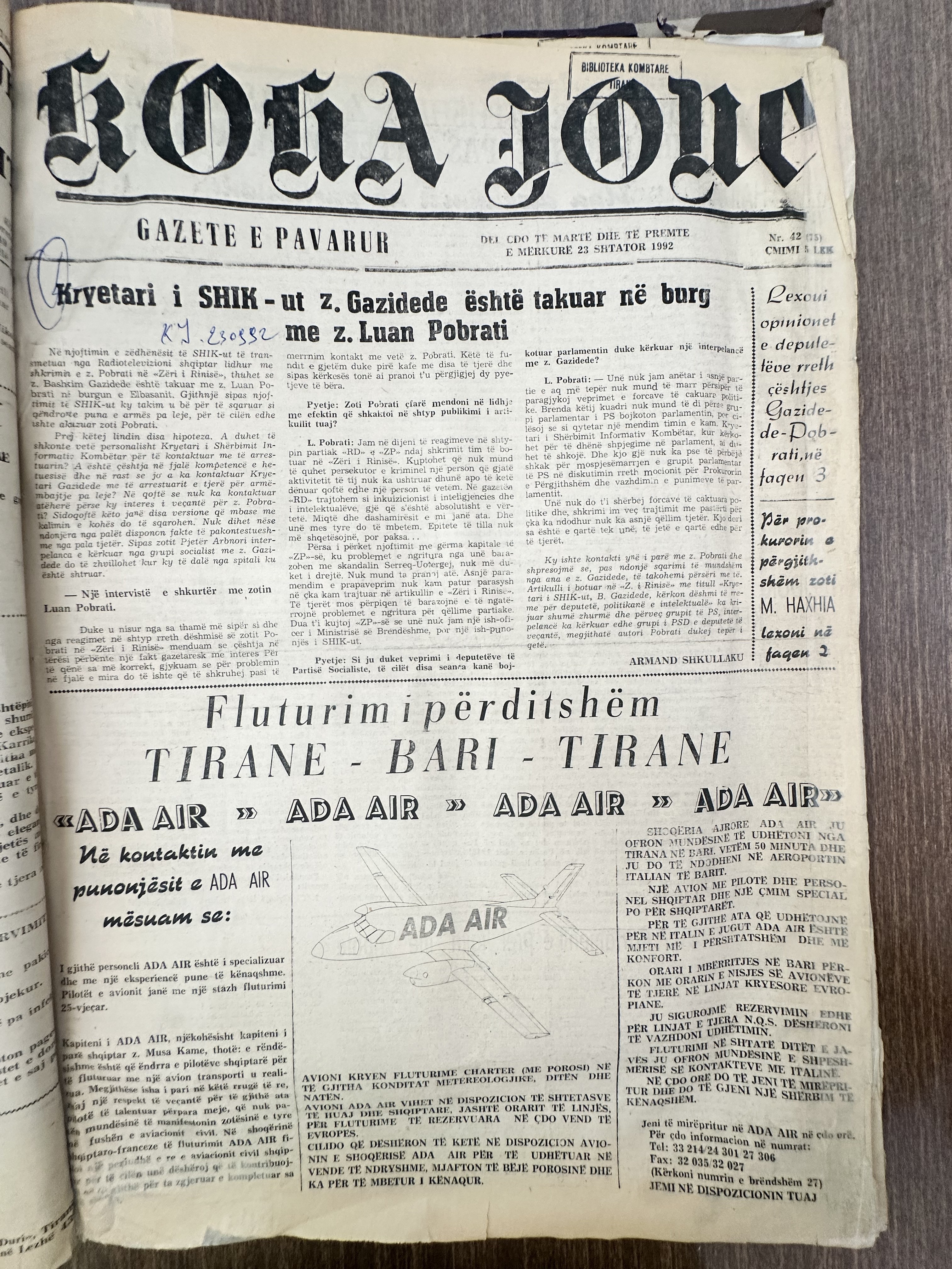 Koha Jonë 1992-09-23