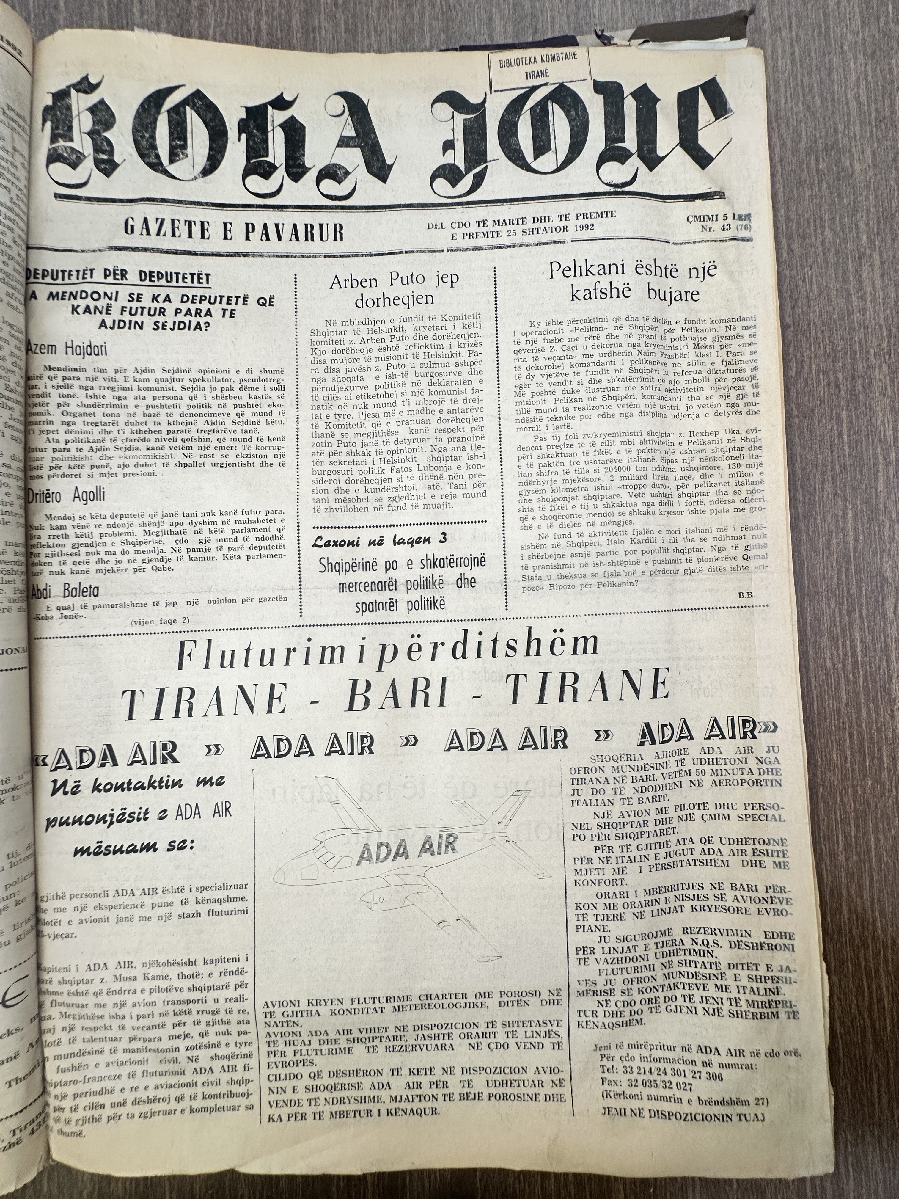 Koha Jonë 1992-09-25