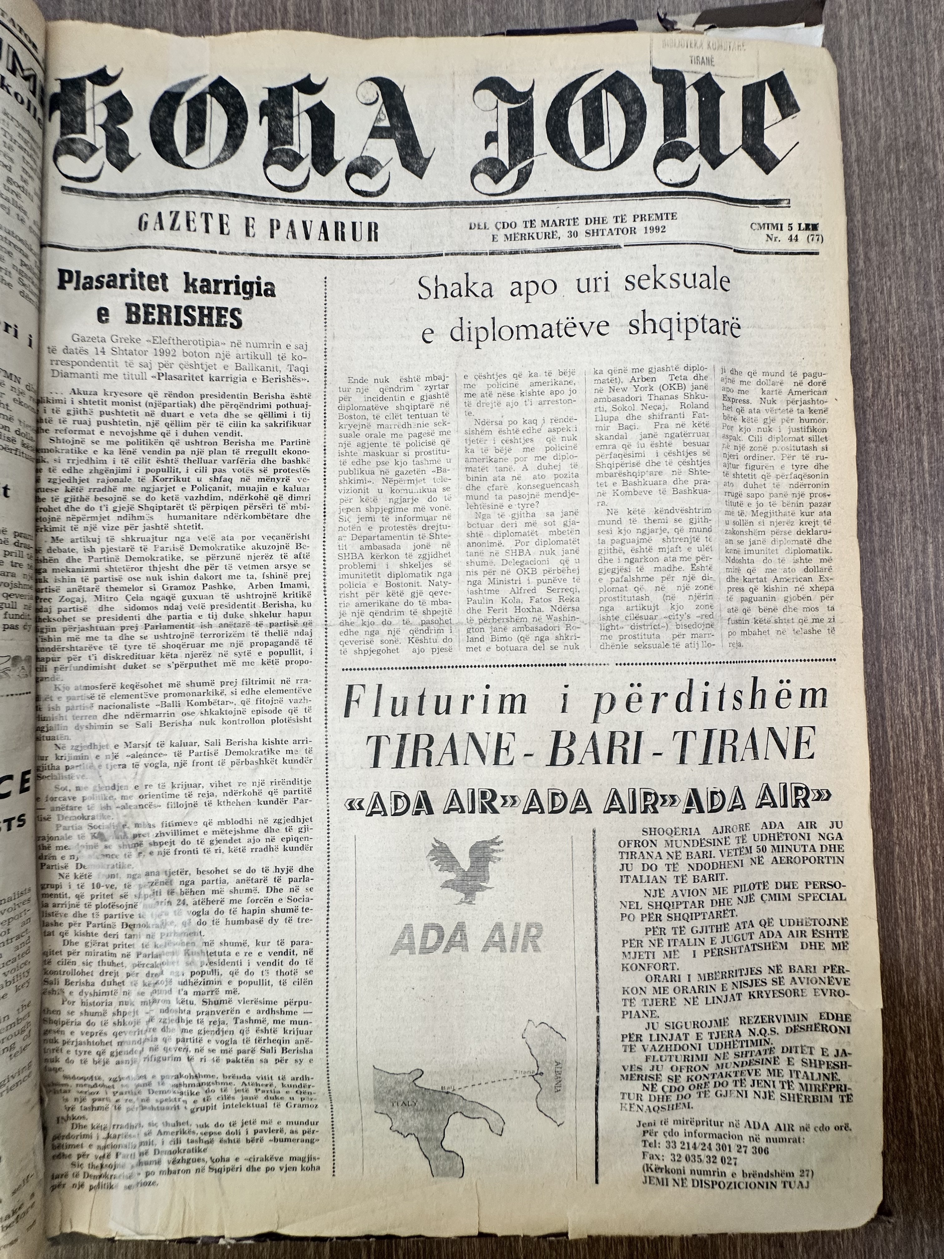 Koha Jonë 1992-09-30