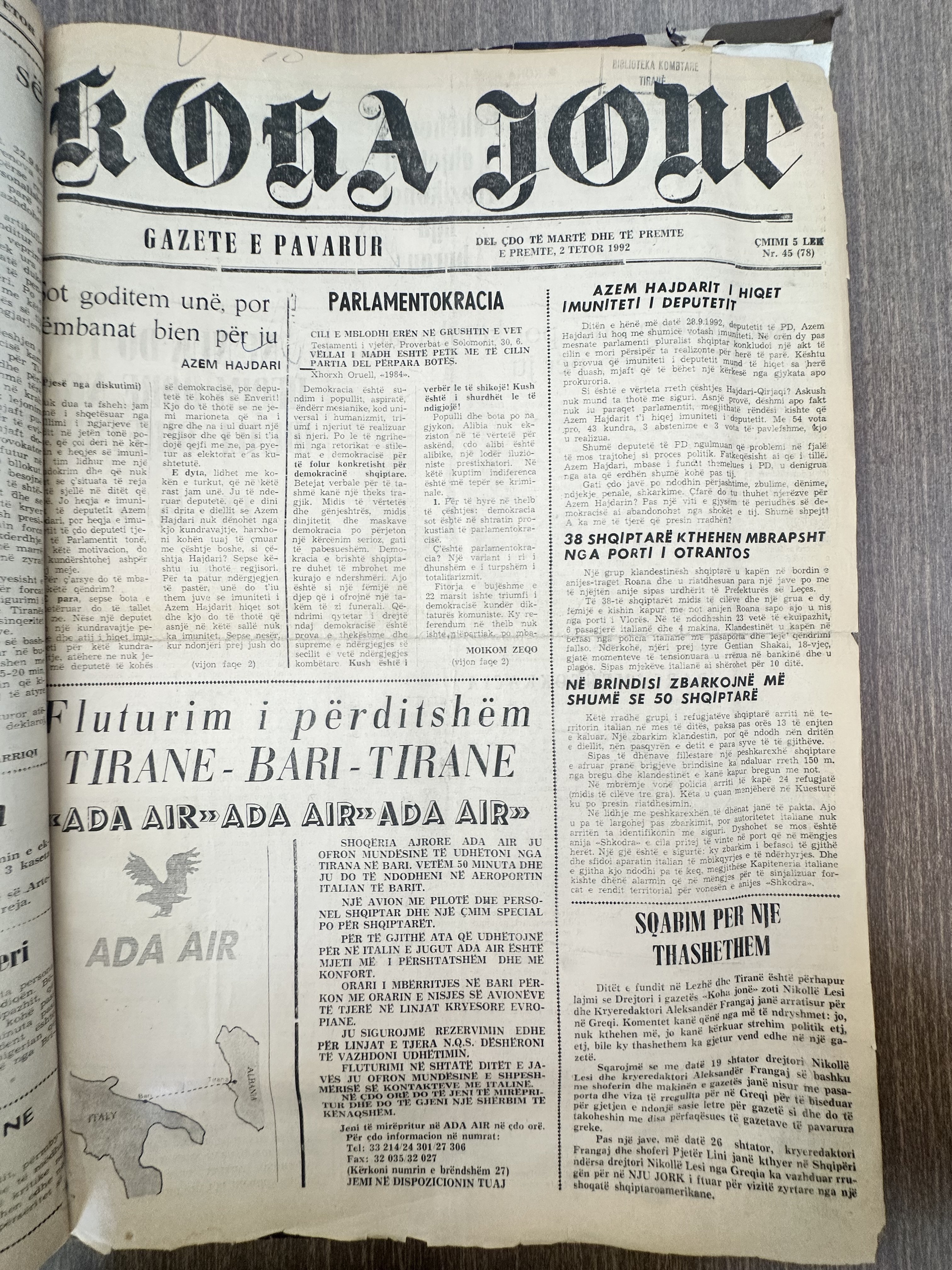 Koha Jonë 1992-10-02