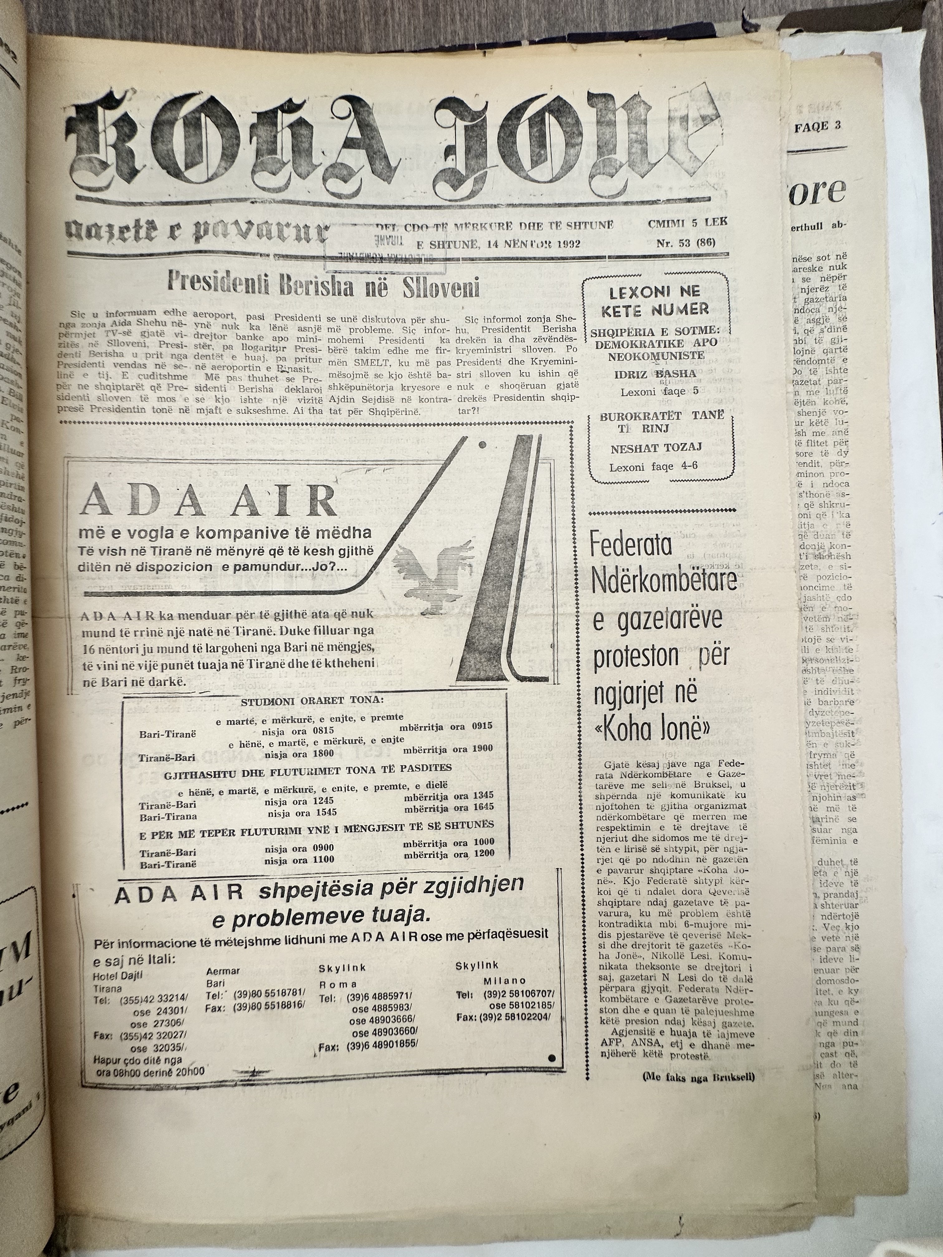 Koha Jonë 1992-11-14