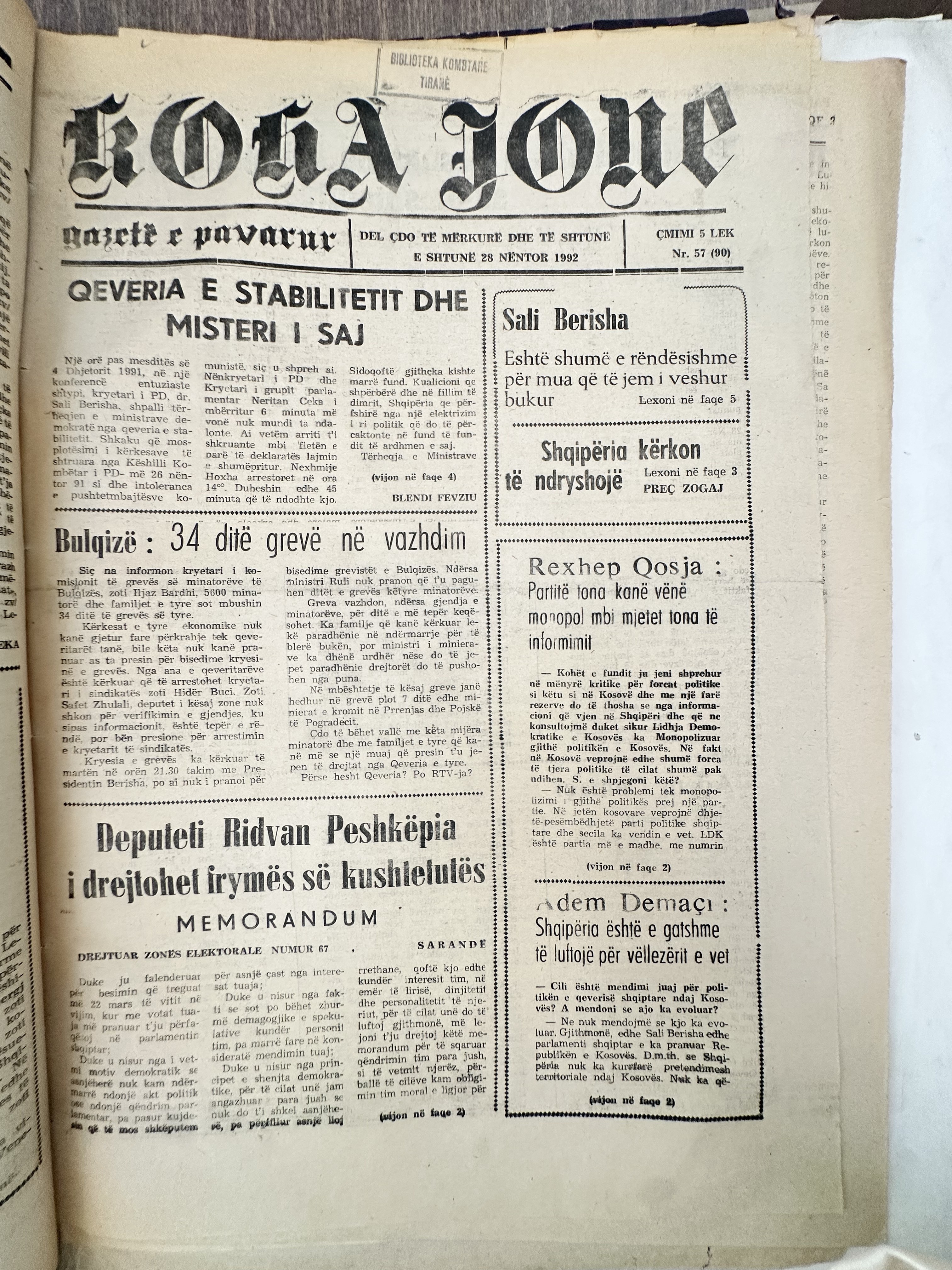 Koha Jonë 1992-11-28