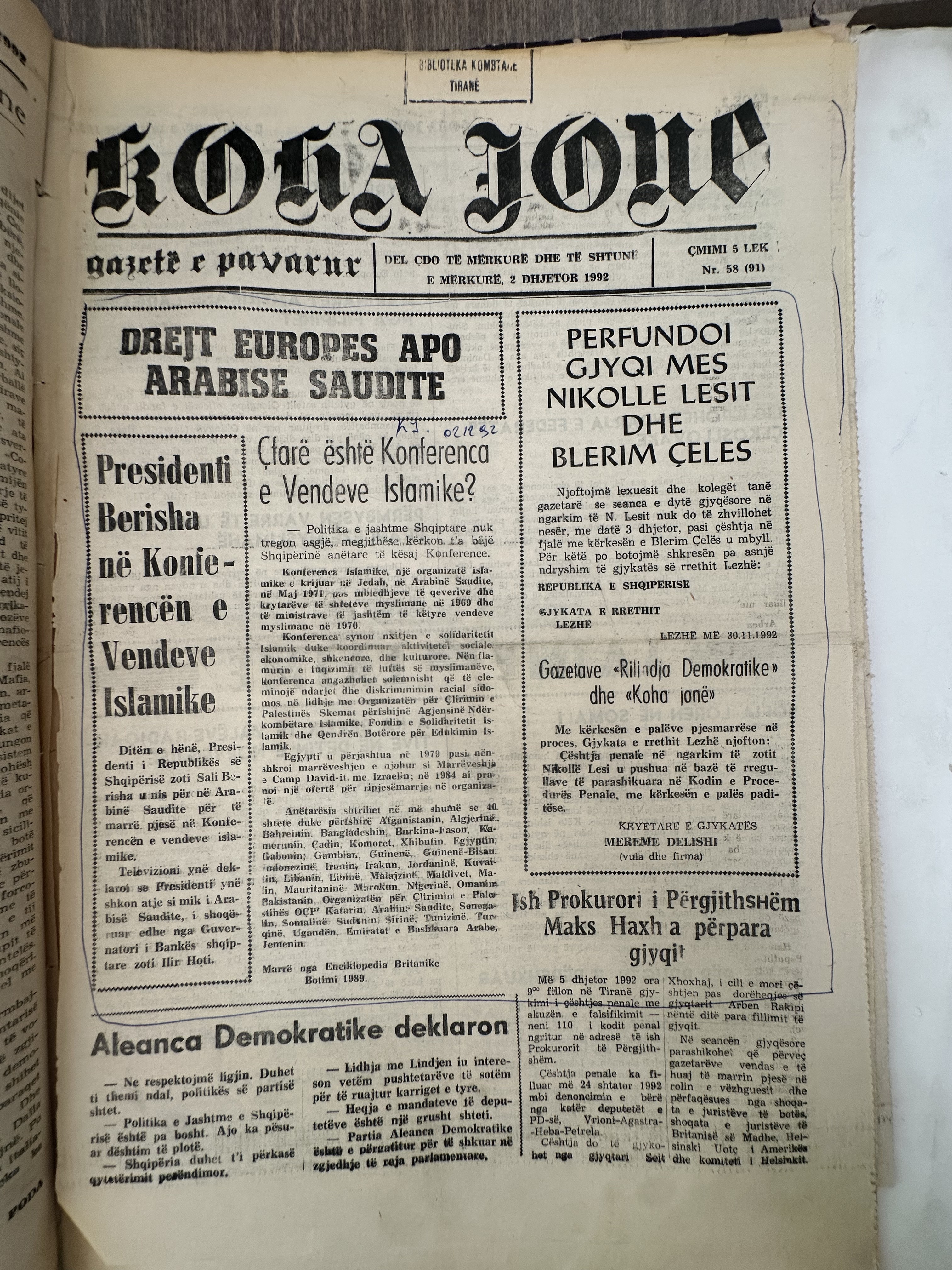Koha Jonë 1992-12-02