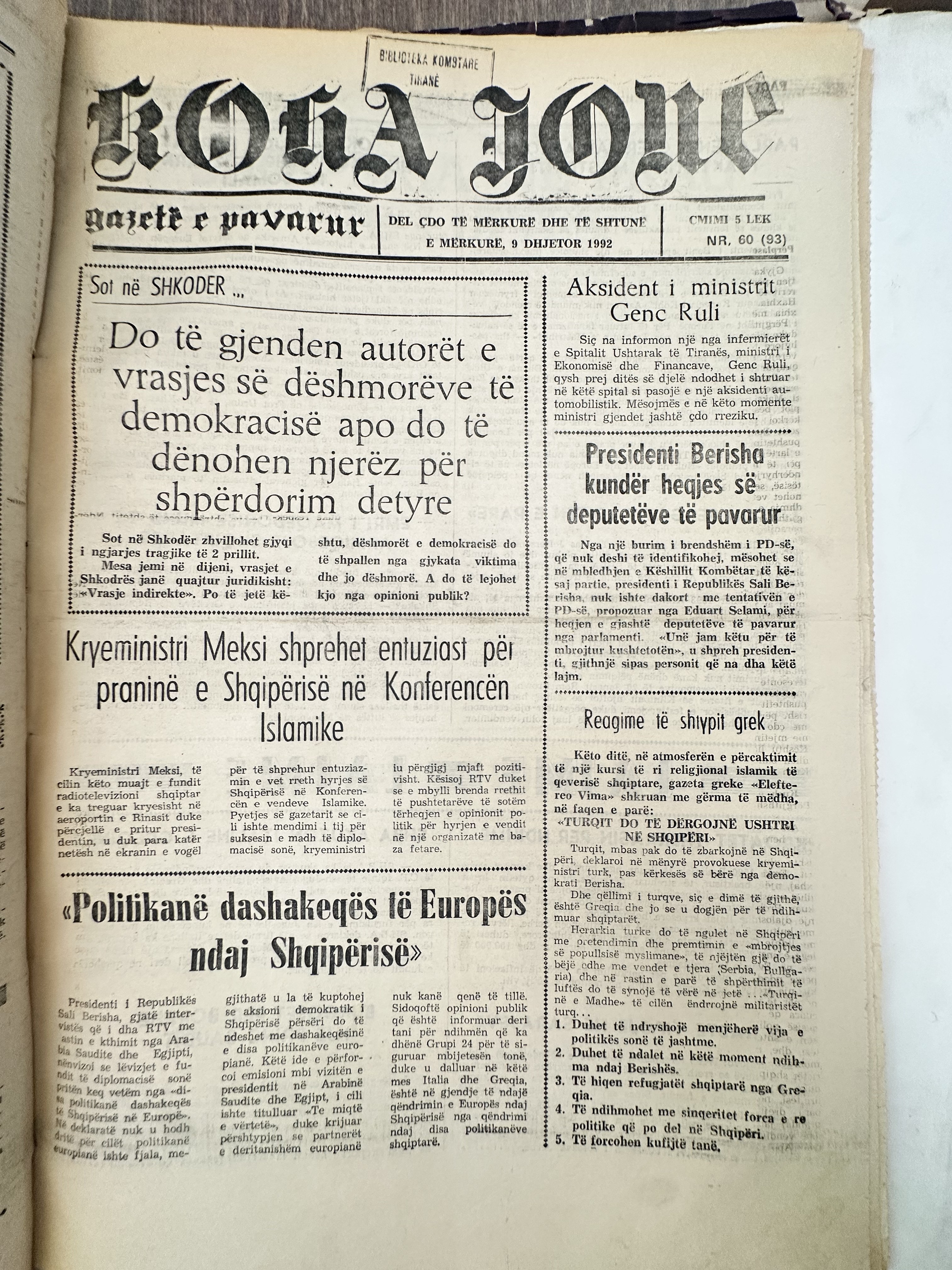 Koha Jonë 1992-12-09