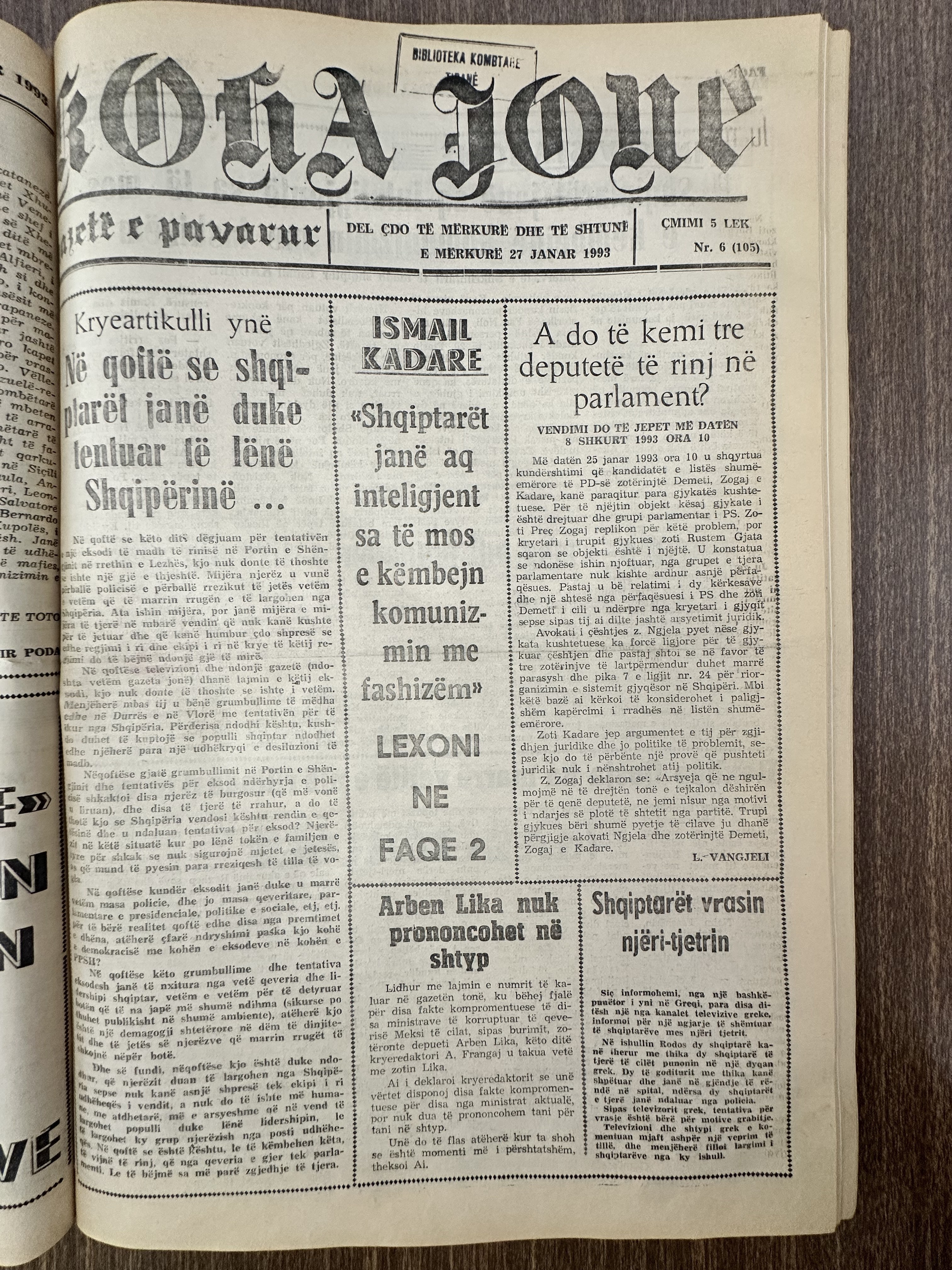 Koha Jonë 1993-01-27
