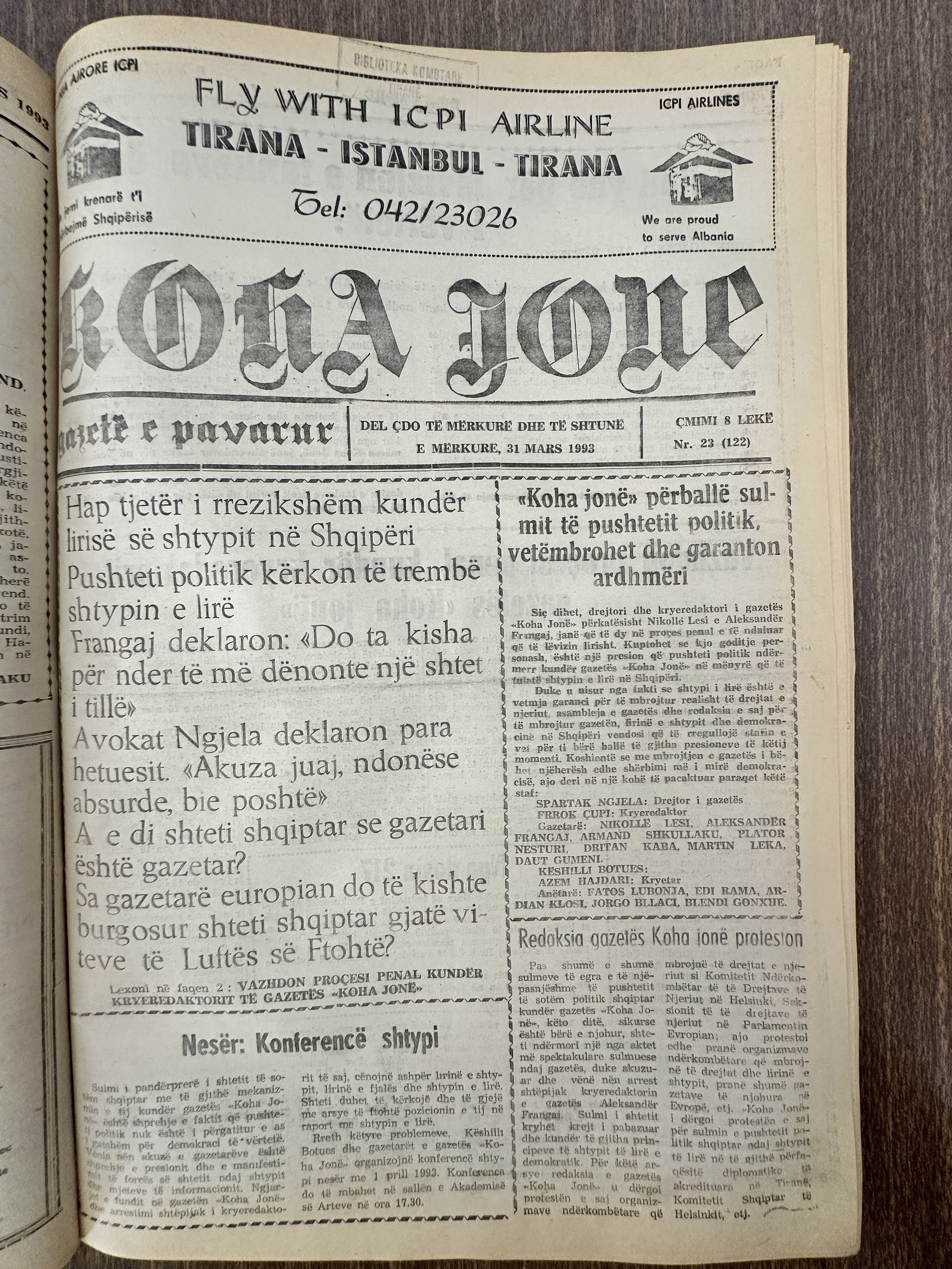 Koha Jonë 1993-03-31