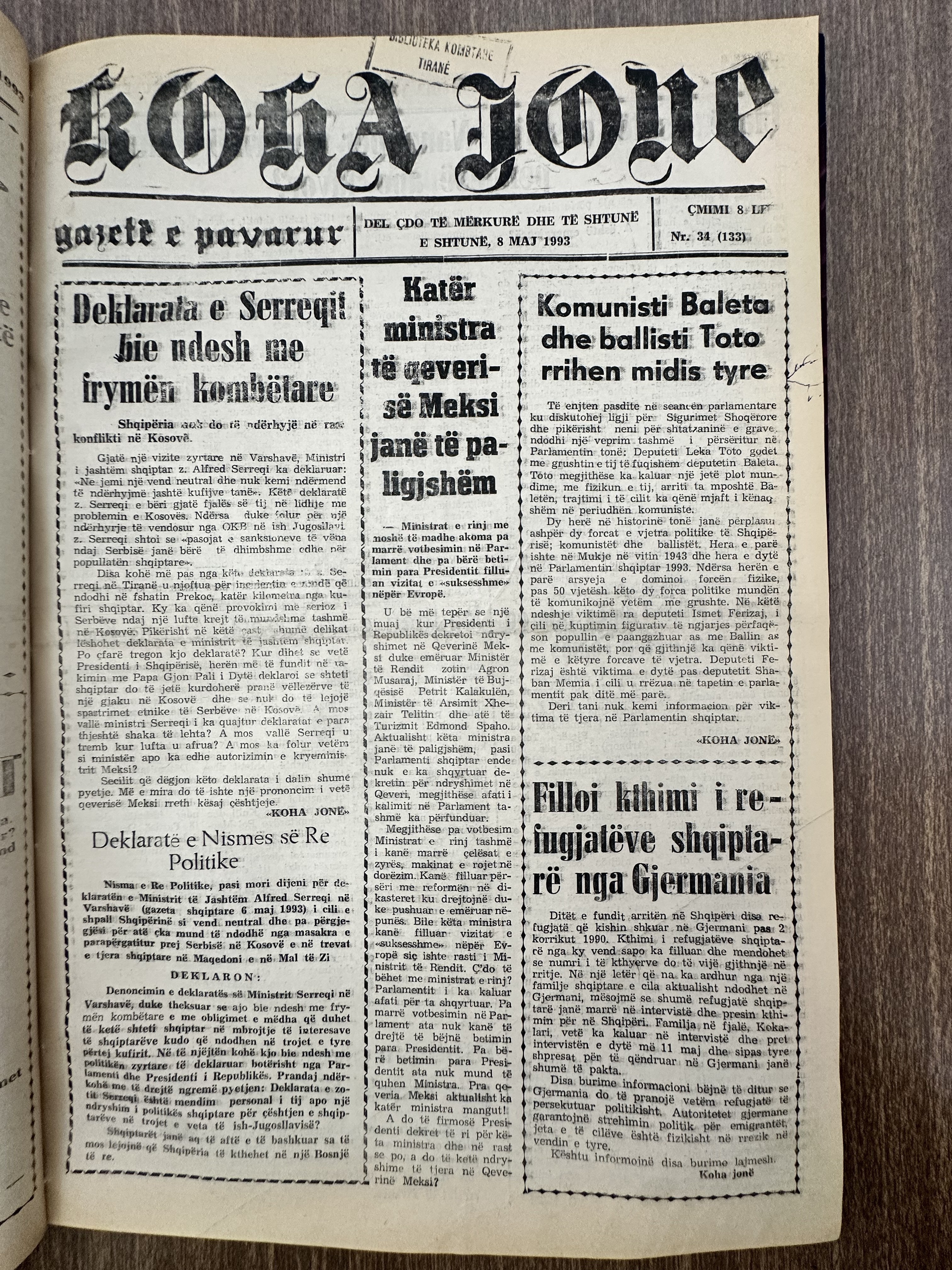 Koha Jonë 1993-05-08