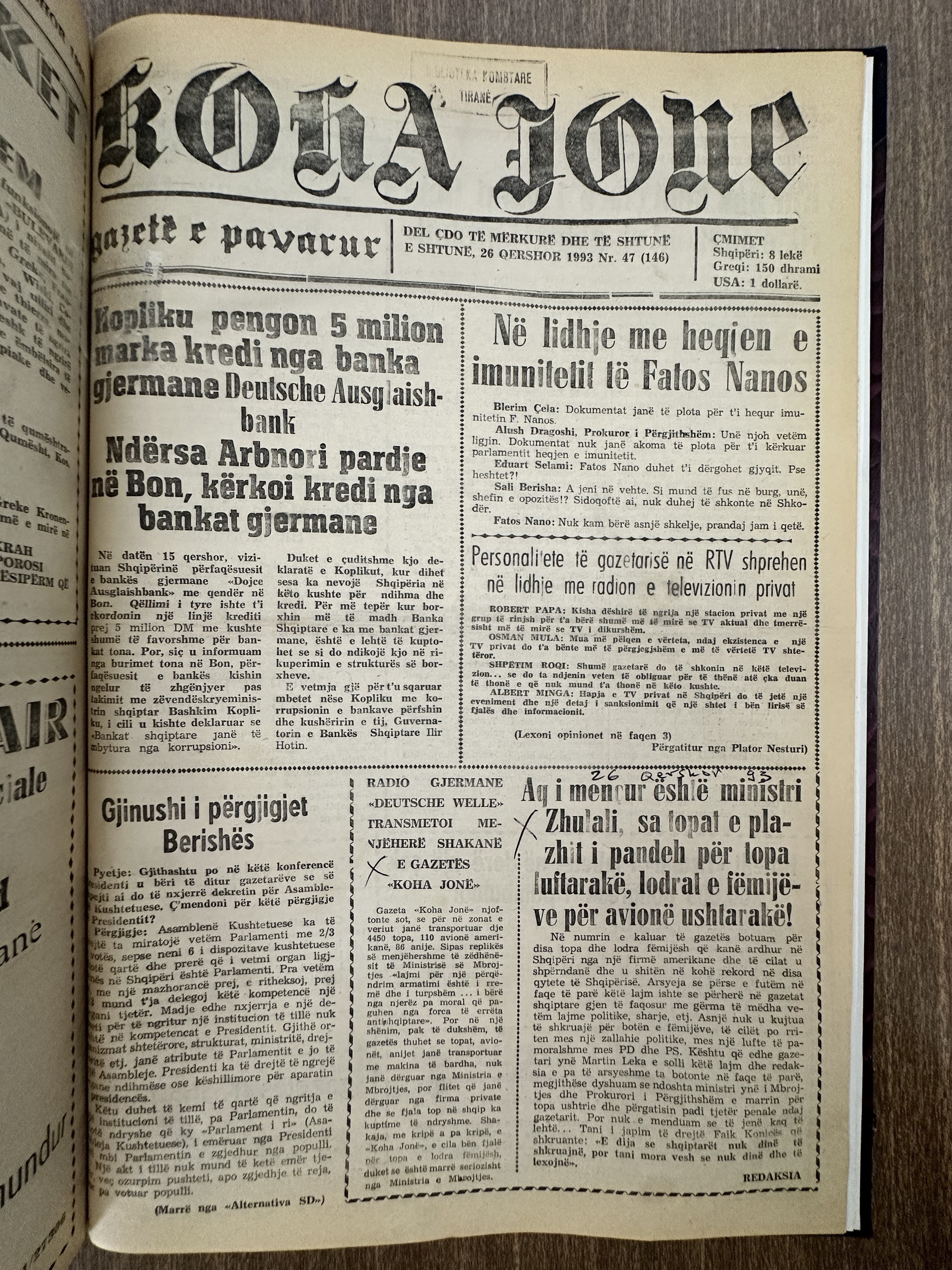 Koha Jonë 1993-06-26