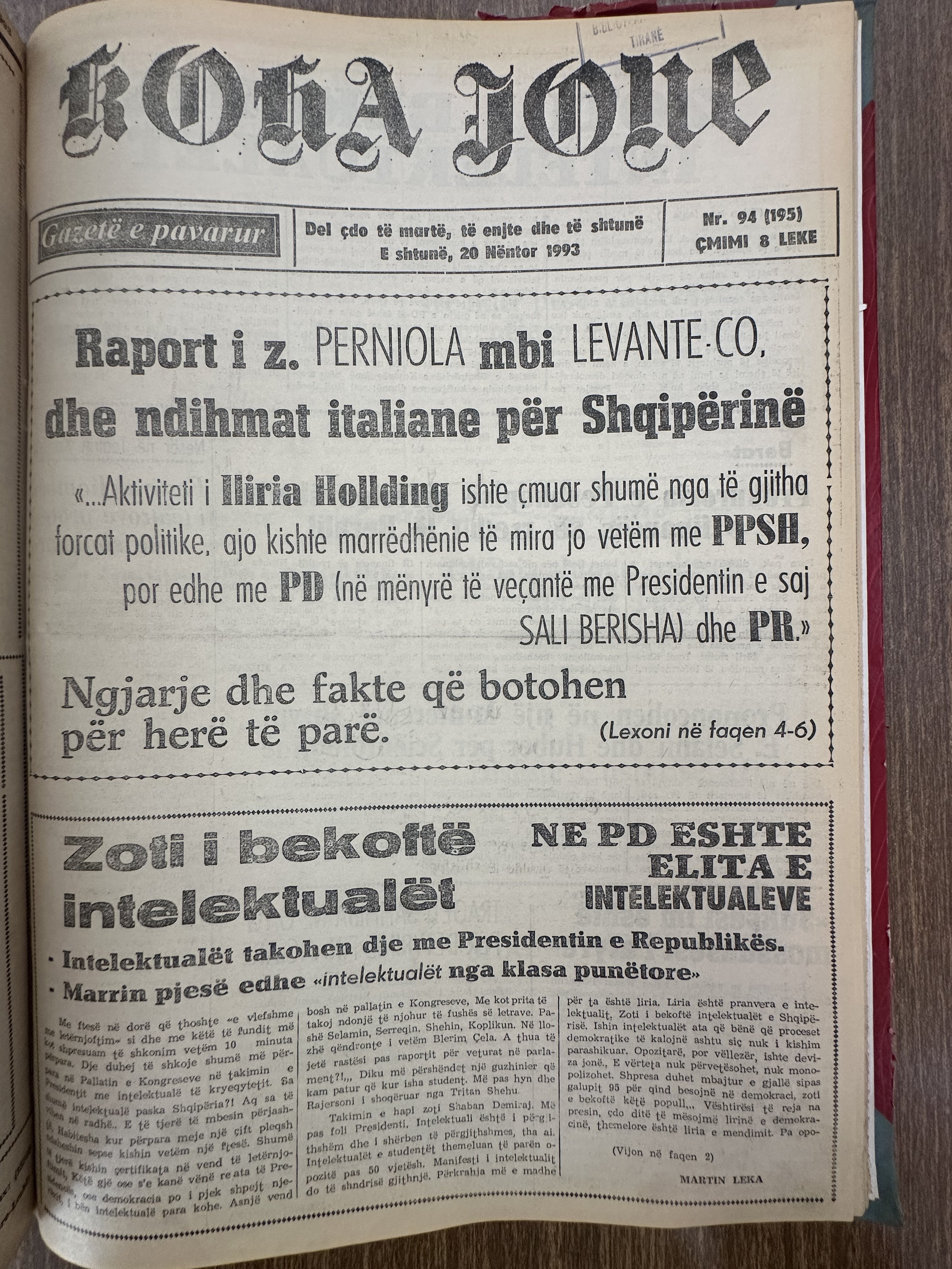 Koha Jonë 1993-11-20