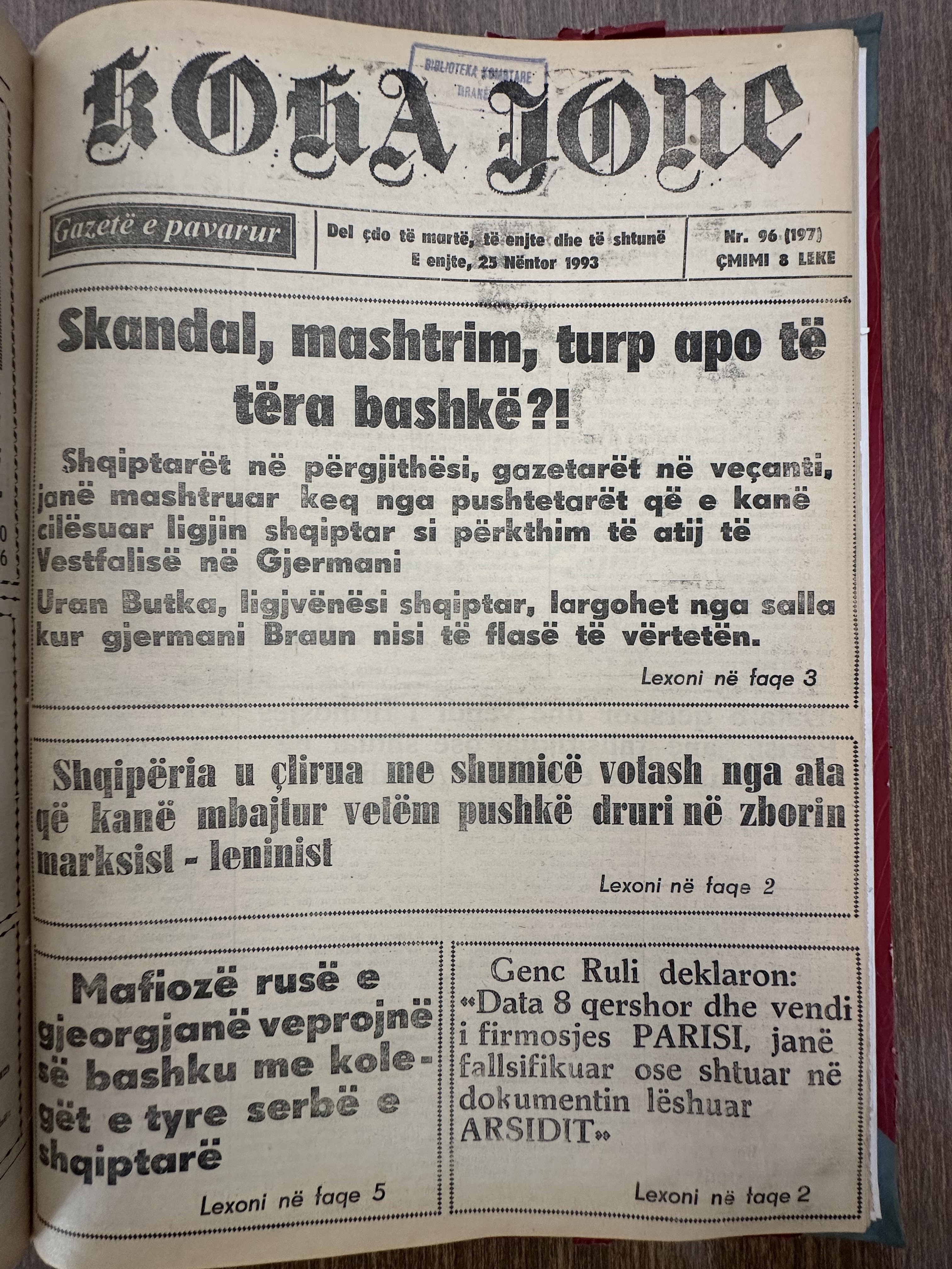 Koha Jonë 1993-11-25