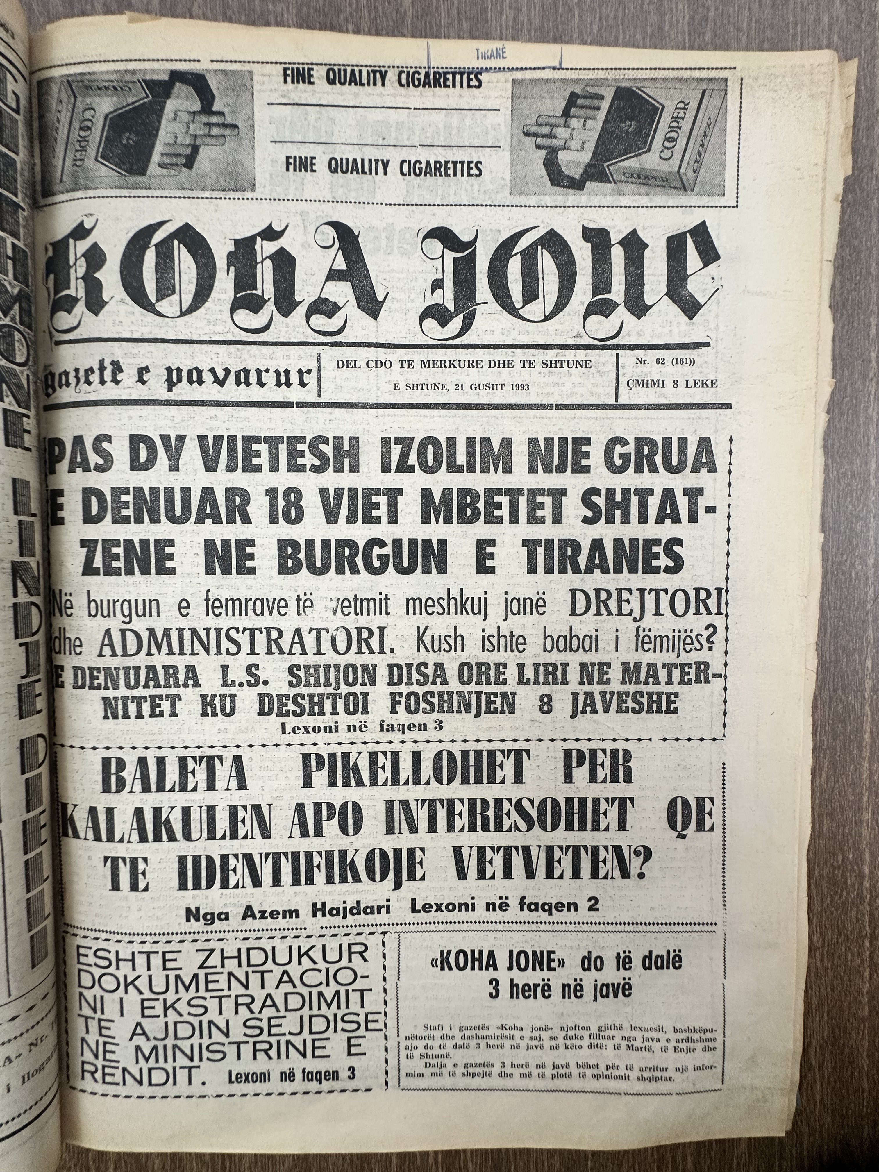 Koha Jonë 1993-08-21