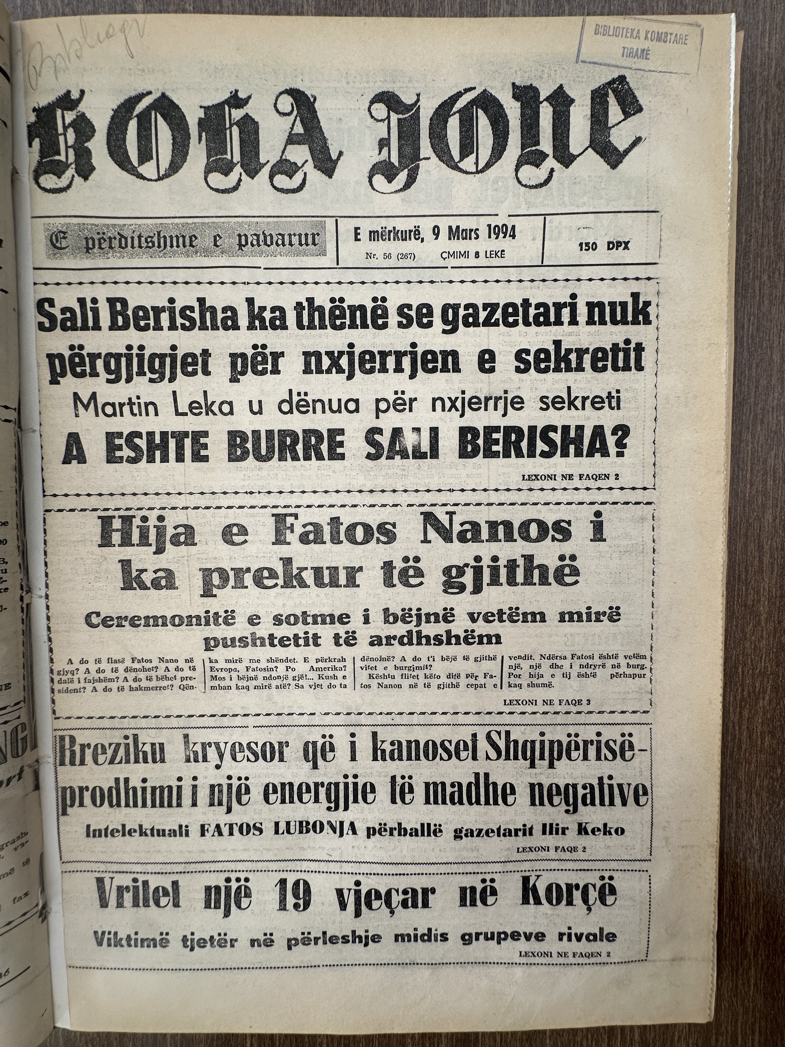 Koha Jonë 1994-03-09
