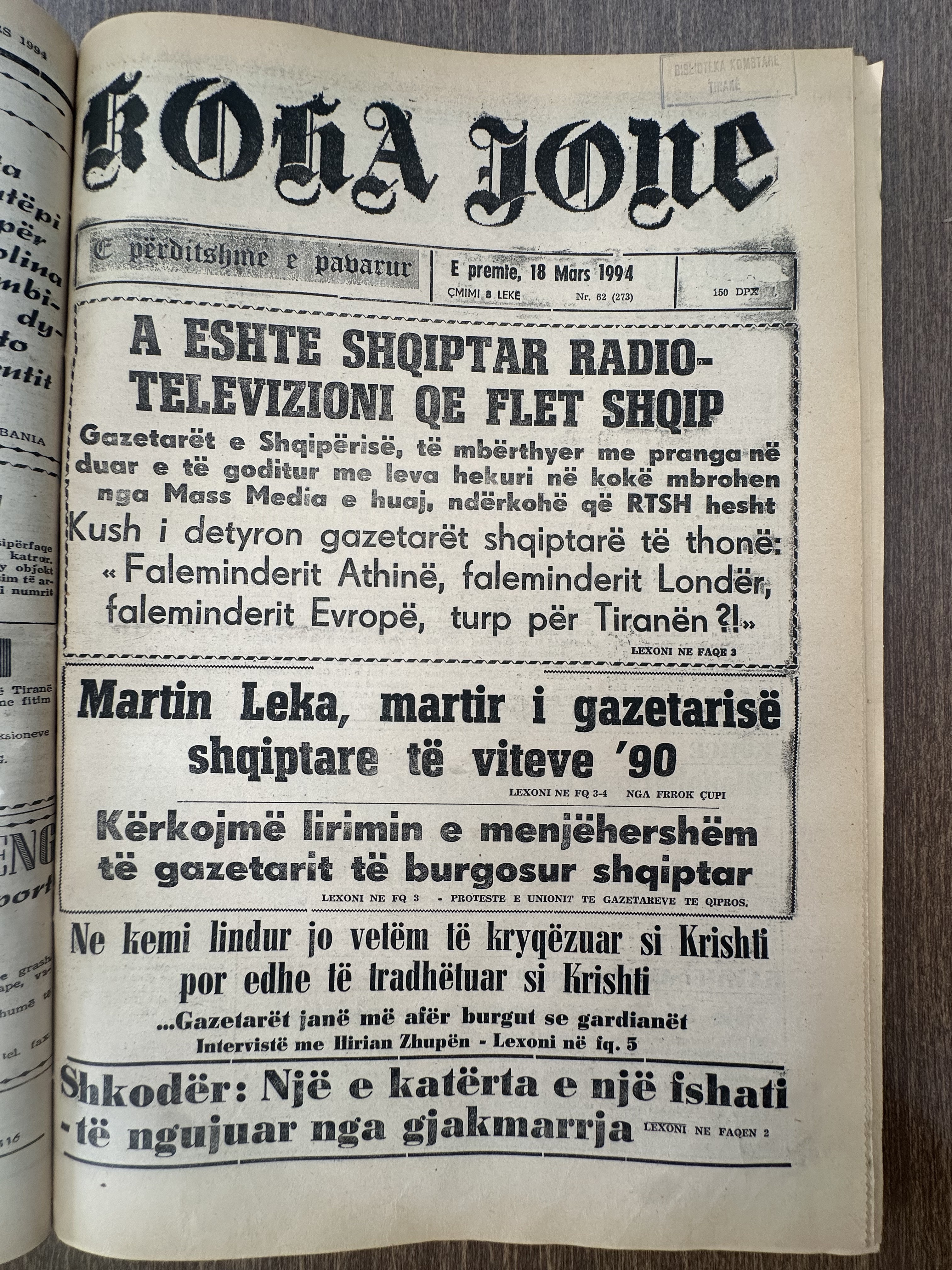 Koha Jonë 1994-03-18