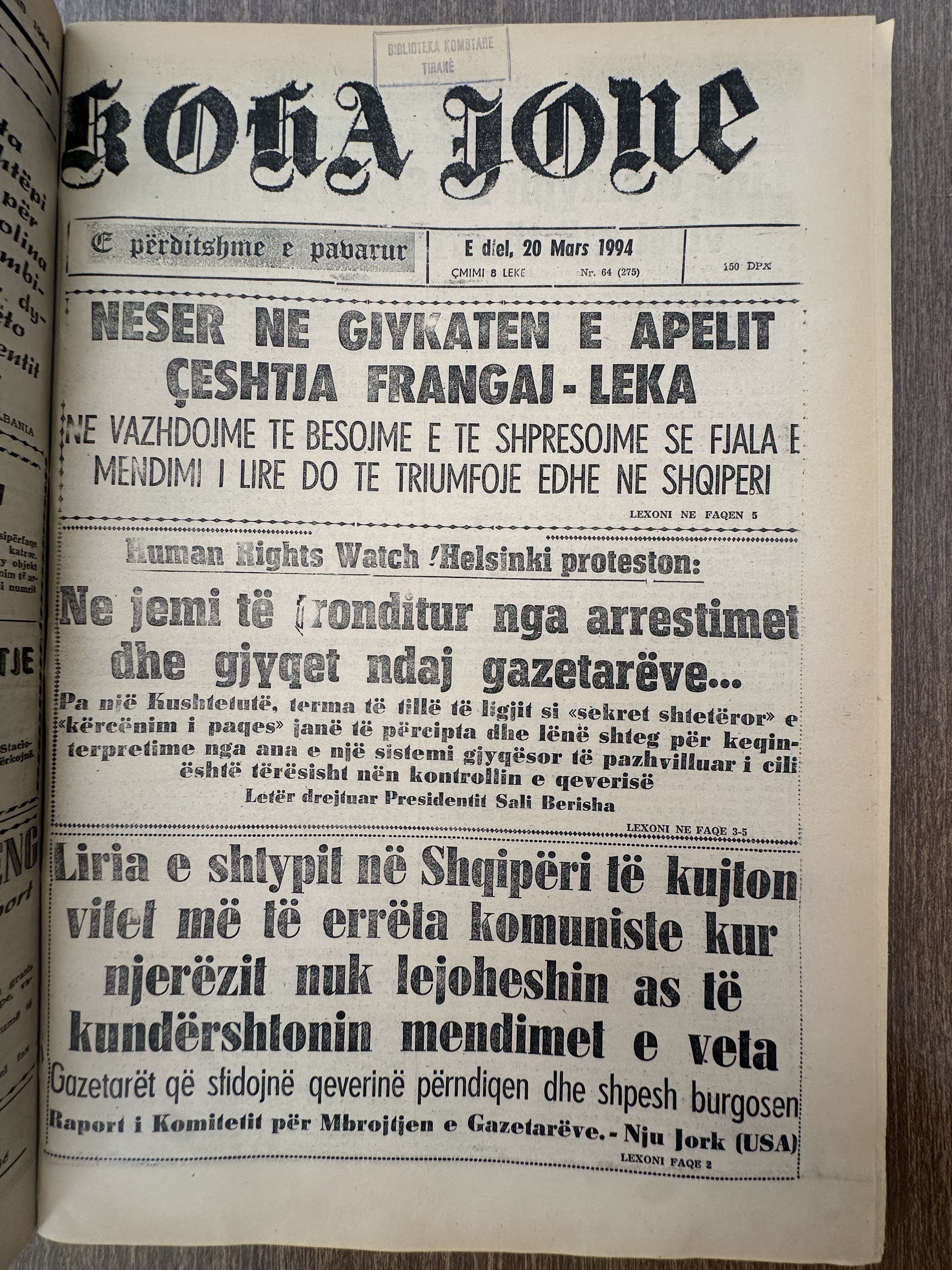 Koha Jonë 1994-03-20