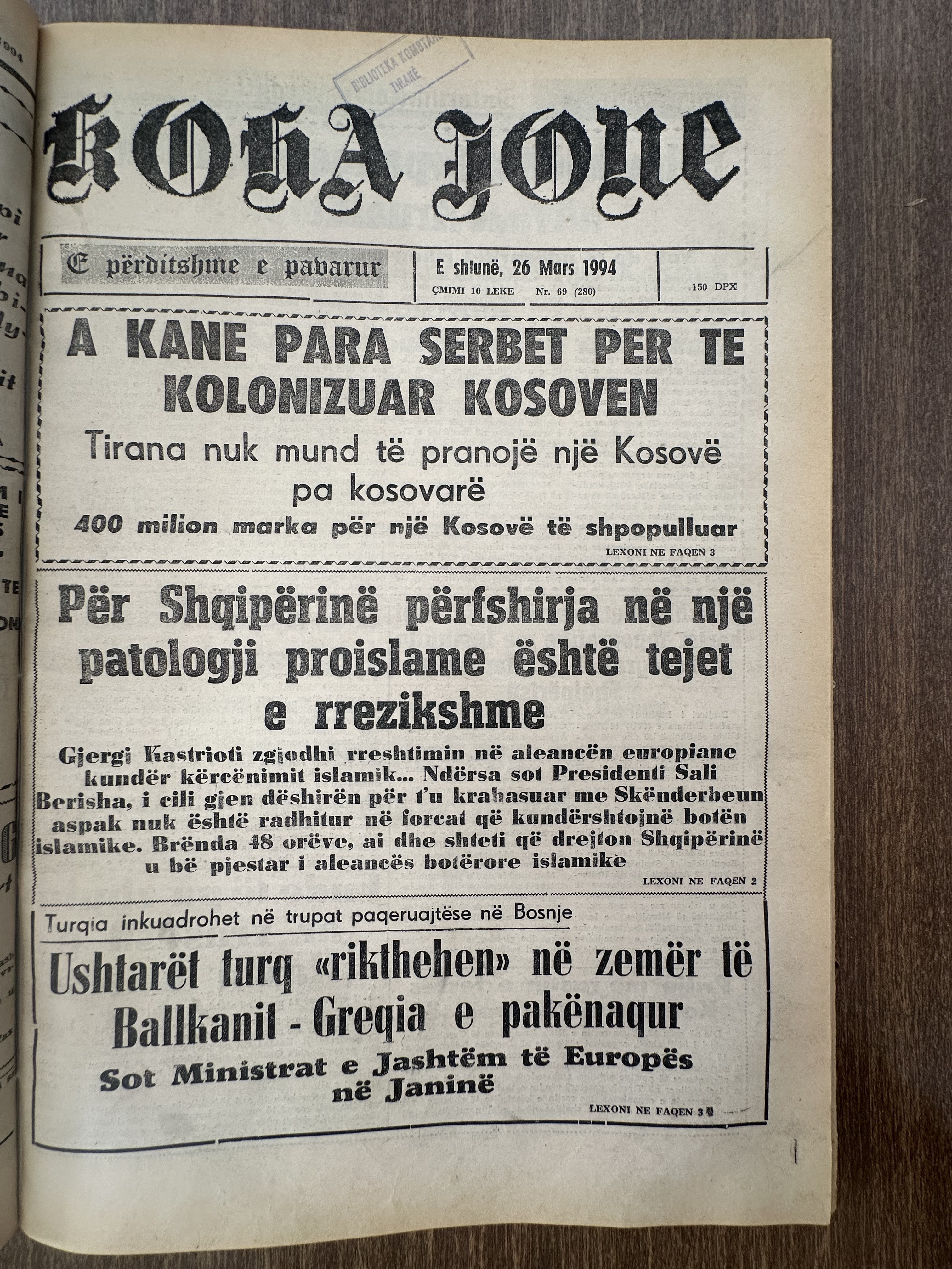 Koha Jonë 1994-03-26