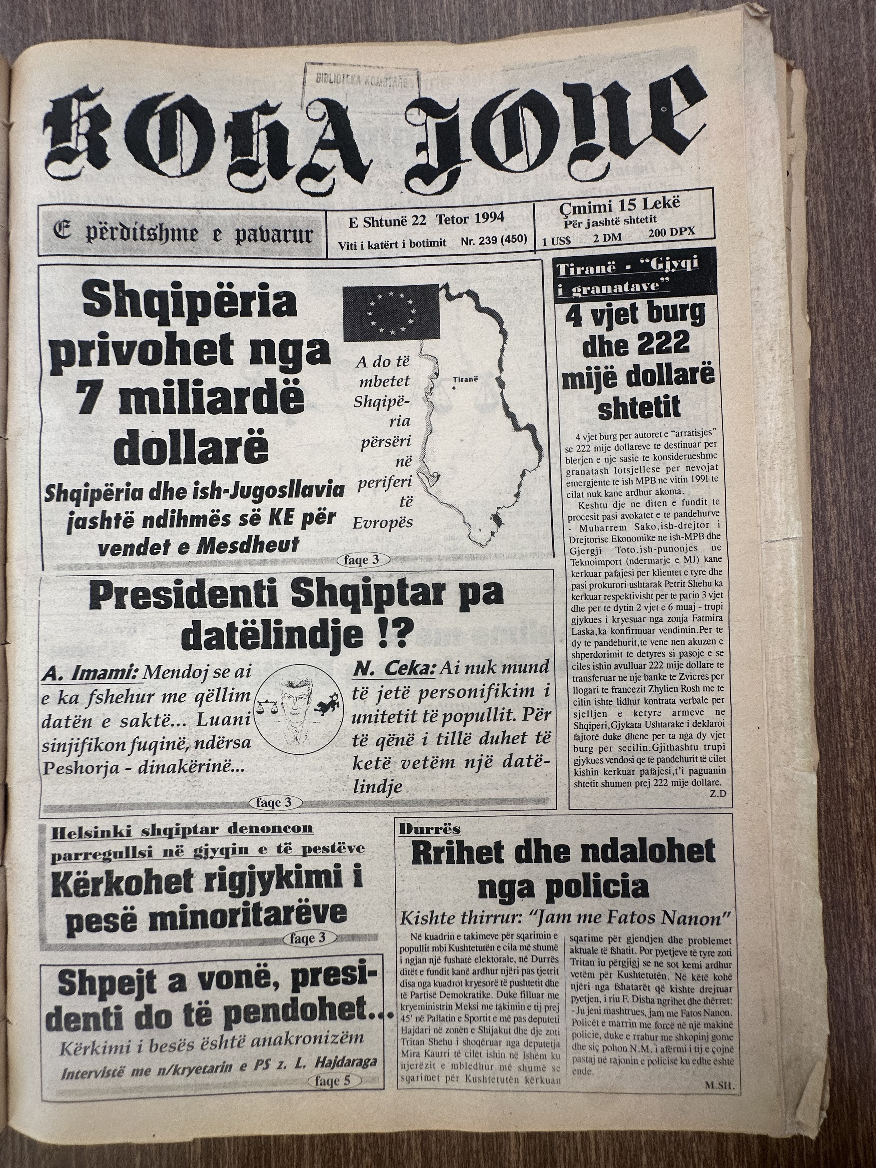 Koha Jonë 1994-10-22
