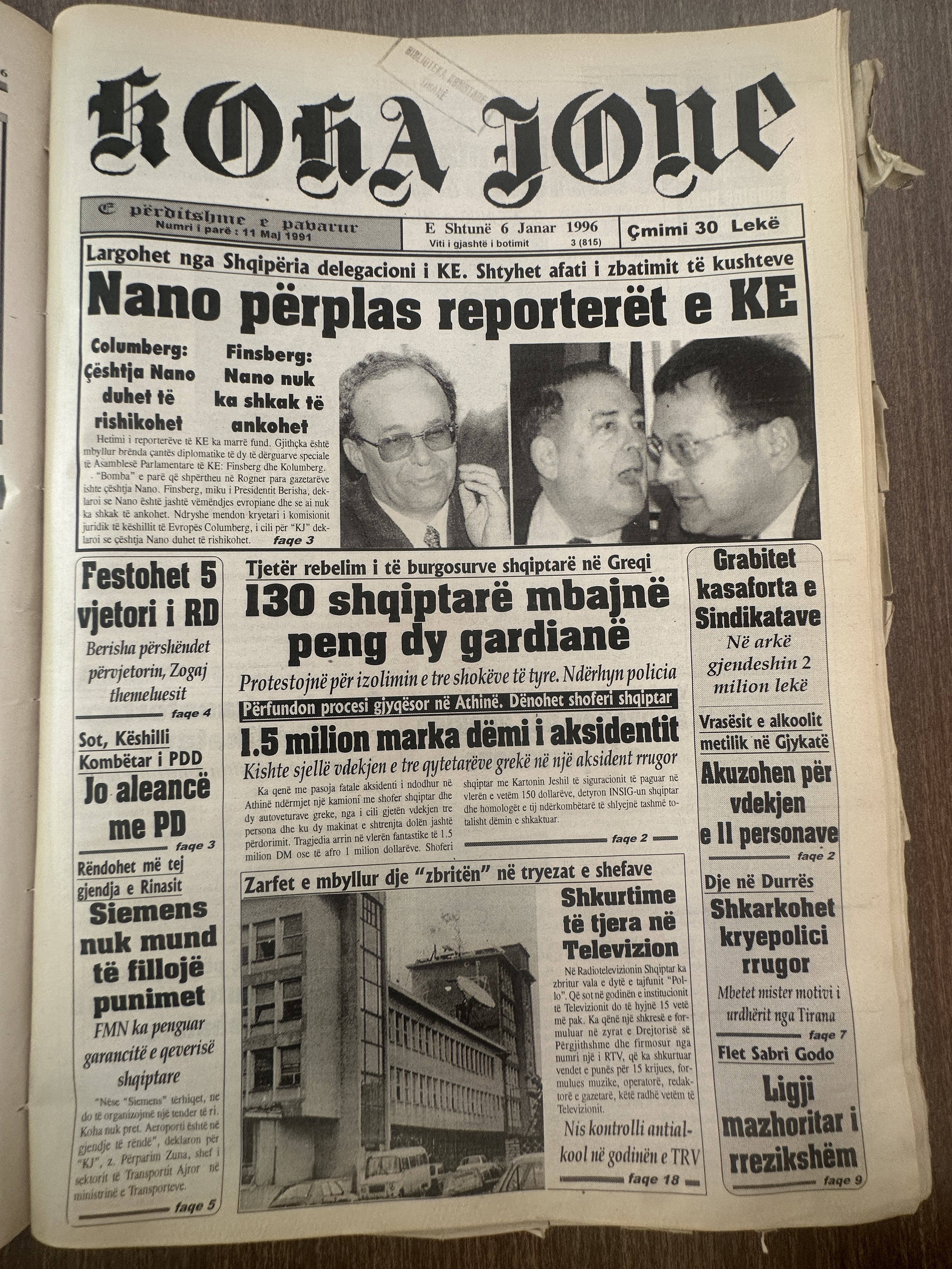 Koha Jonë 1996-01-06