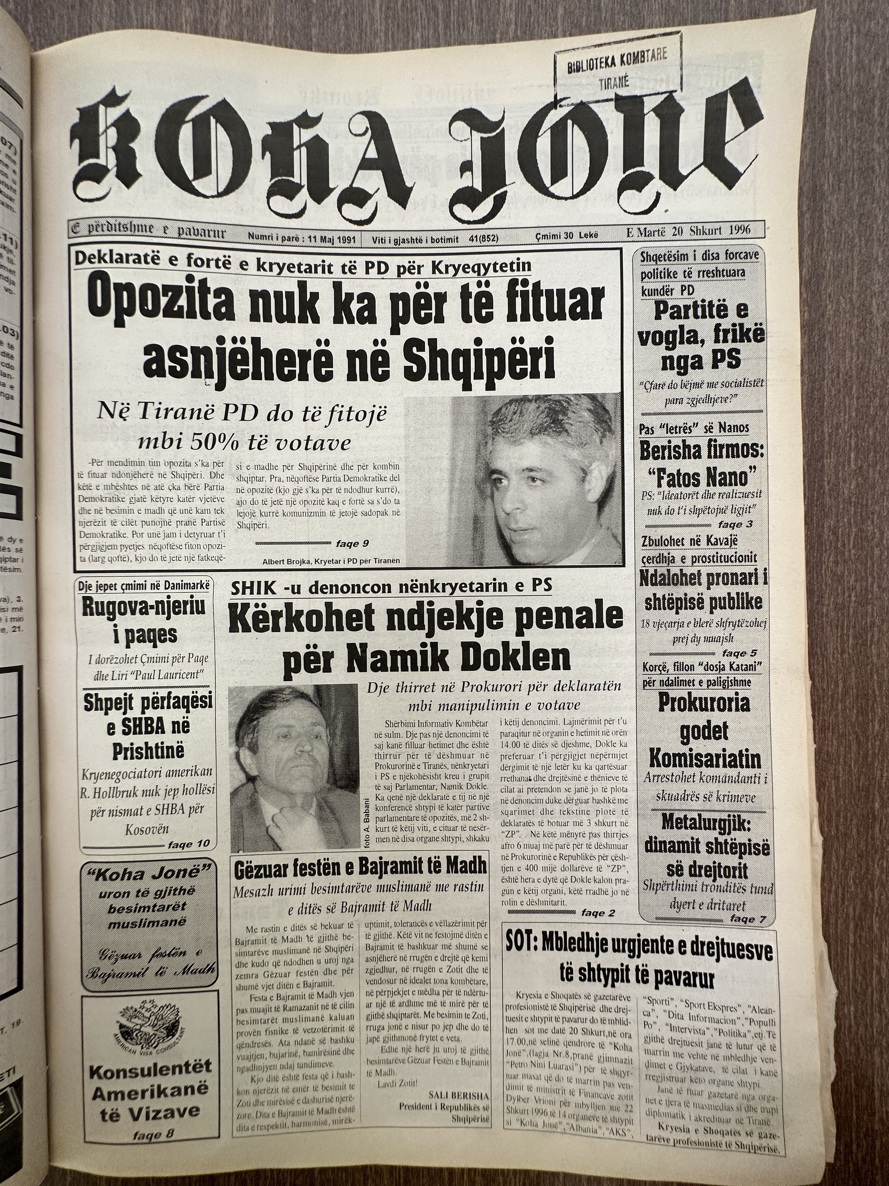 Koha Jonë 1996-02-20